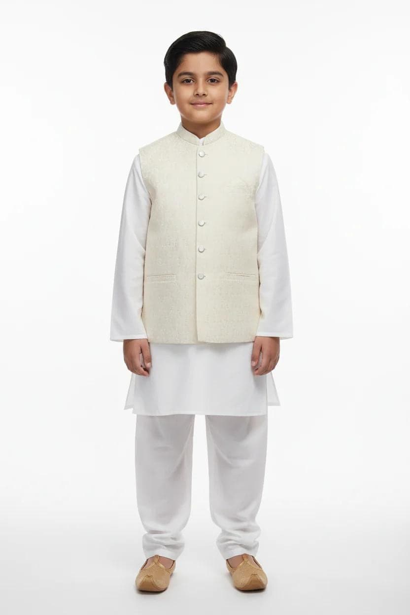 Cream Waistcoat Boy Front