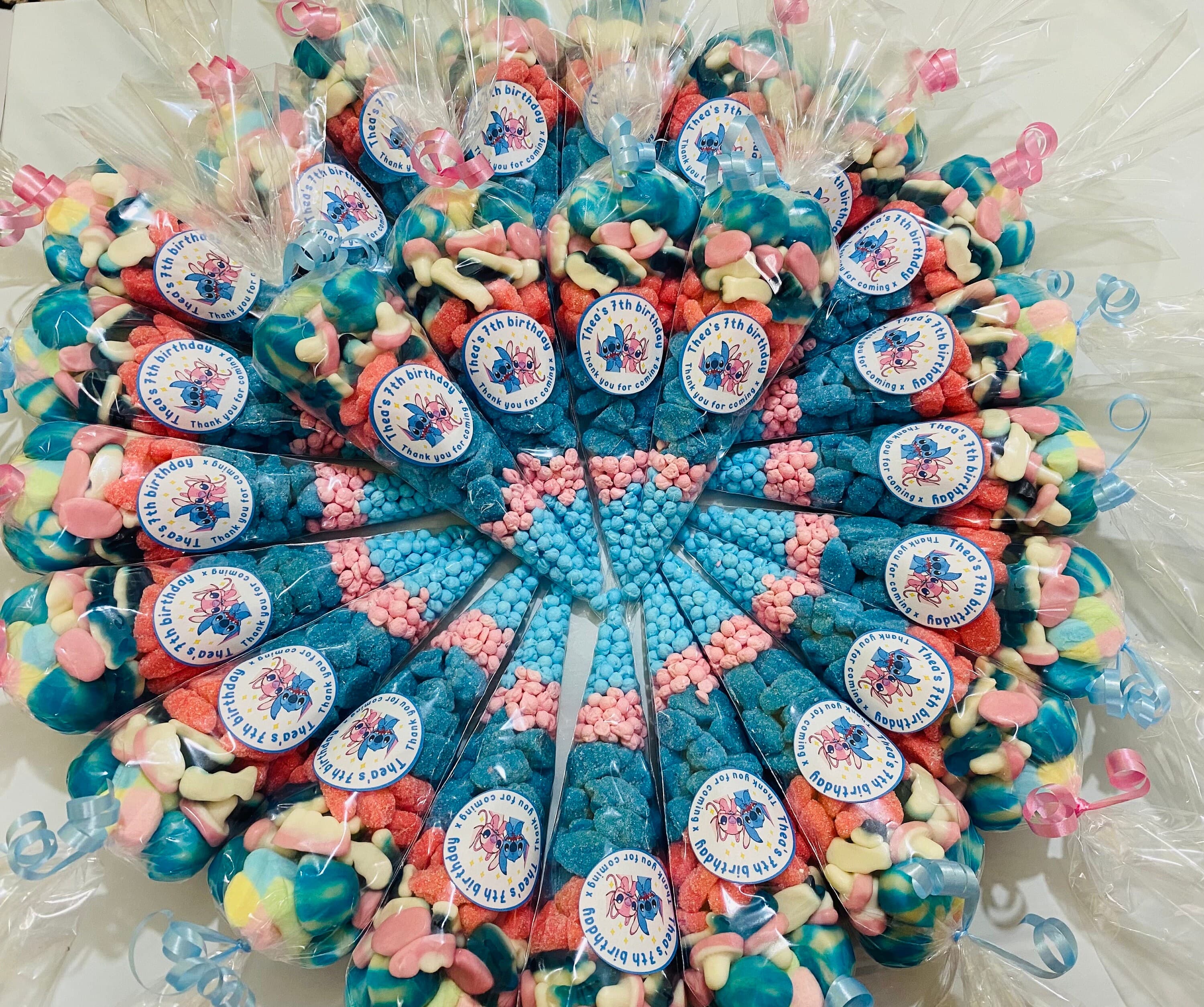 Stitch and Angel themed sweetcones-stitch themed birthday favours-halal sweet cones- personalised stickers-birthday party-lilo & stitch - image 3