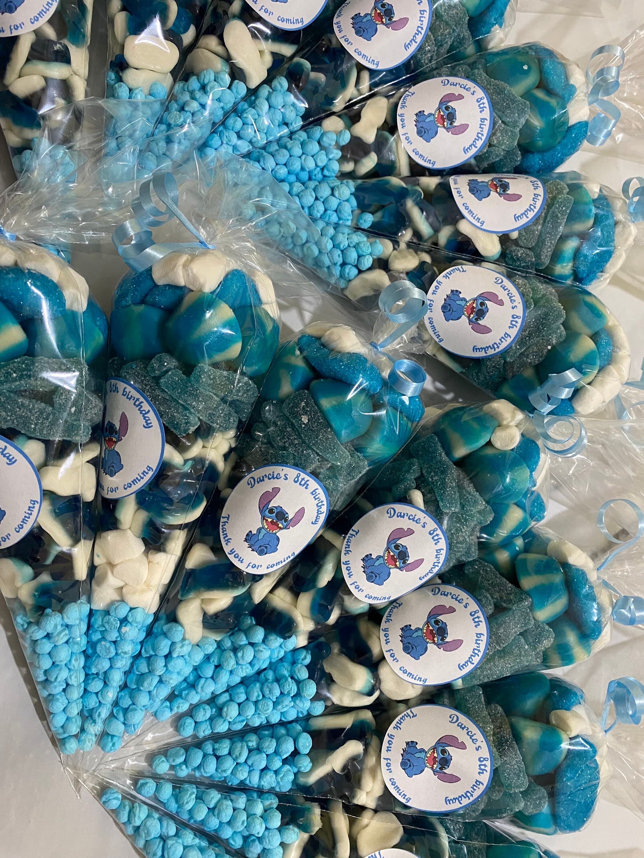 Stitch and Angel themed sweetcones-stitch themed birthday favours-halal sweet cones- personalised stickers-birthday party-lilo & stitch - image 5
