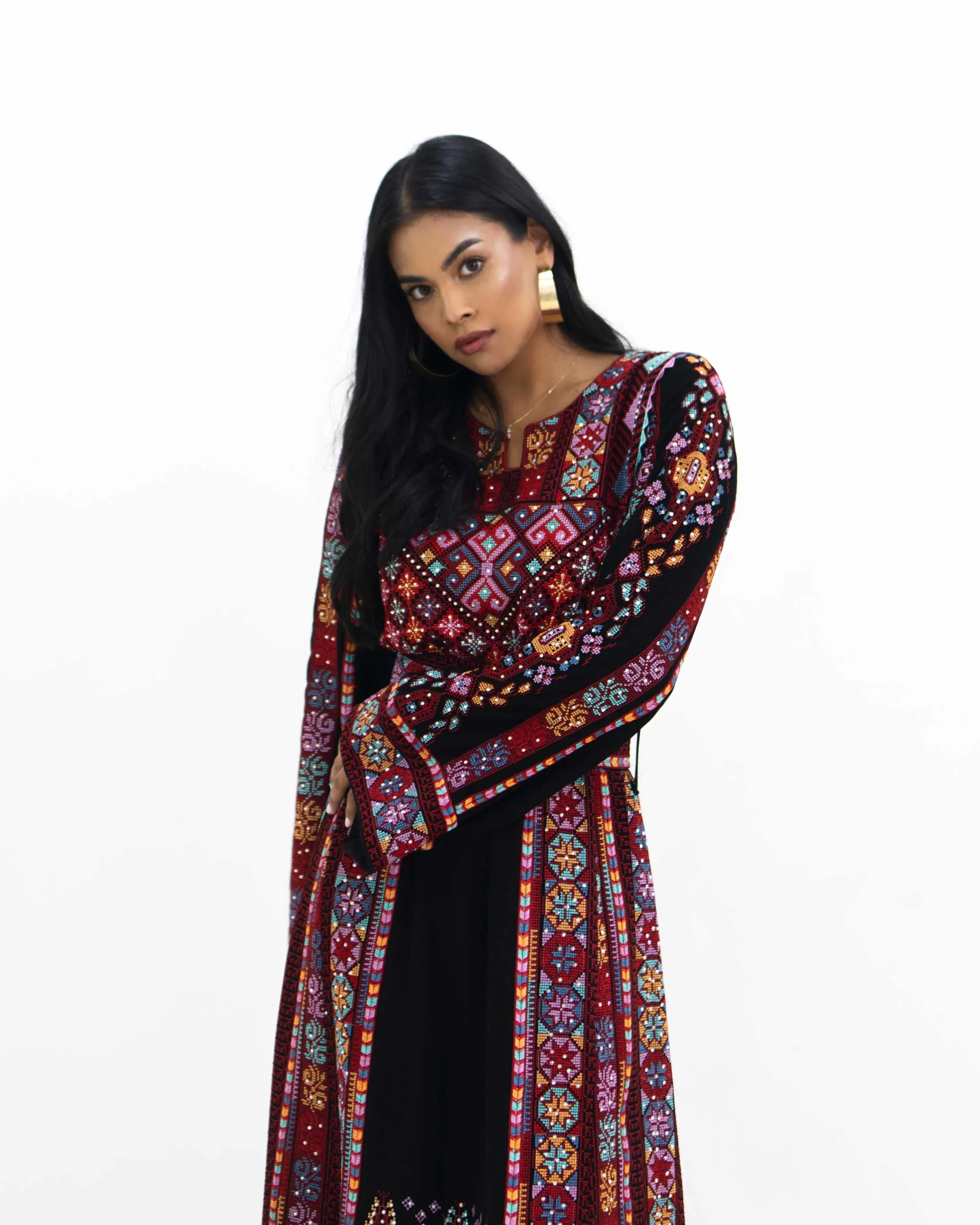 Akka Moonlit Soirée – Embroidered Palestinian Thobe - image 3