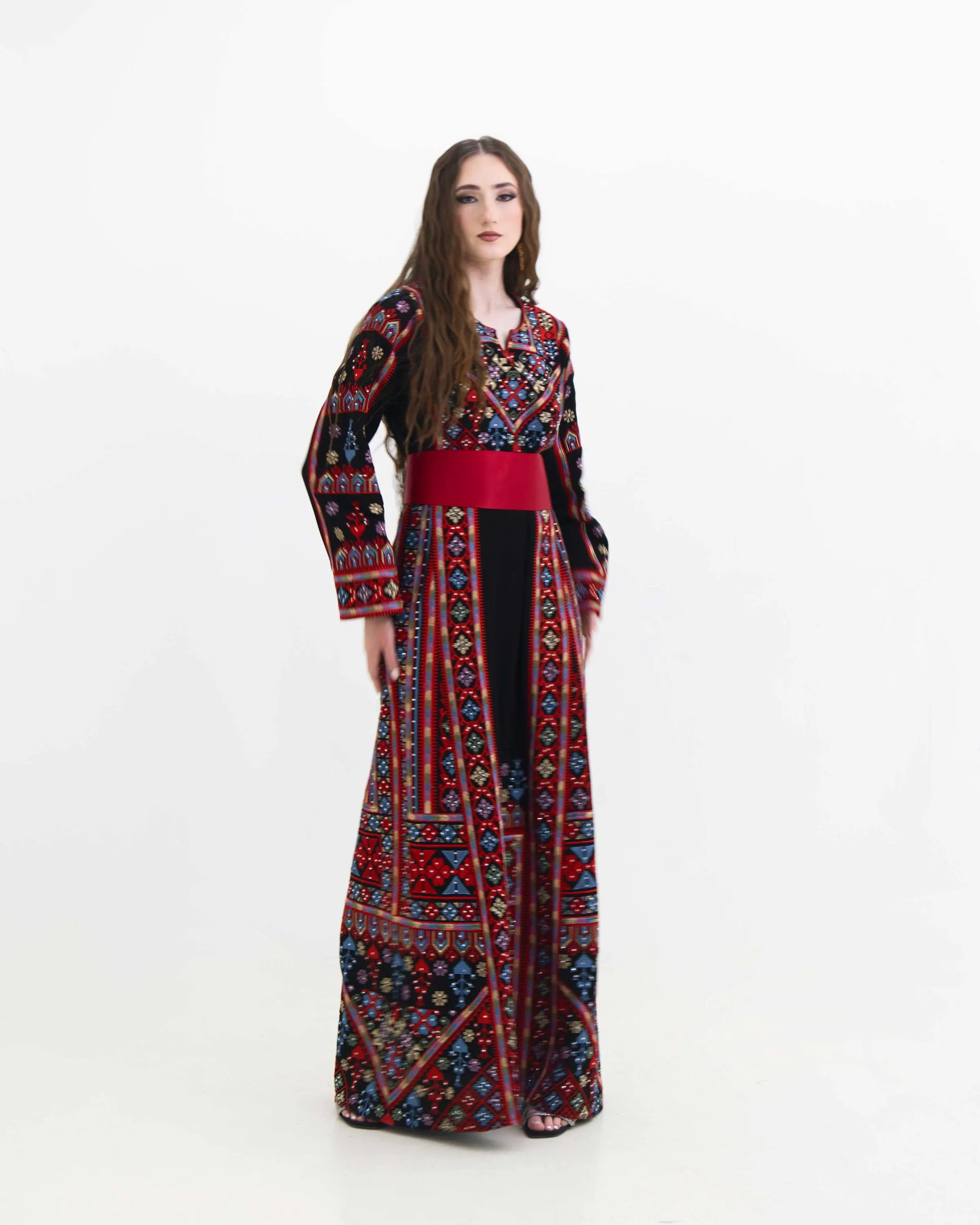 Starlight Nights of Beersheba – Embroidered Palestinian Thobe - image 5