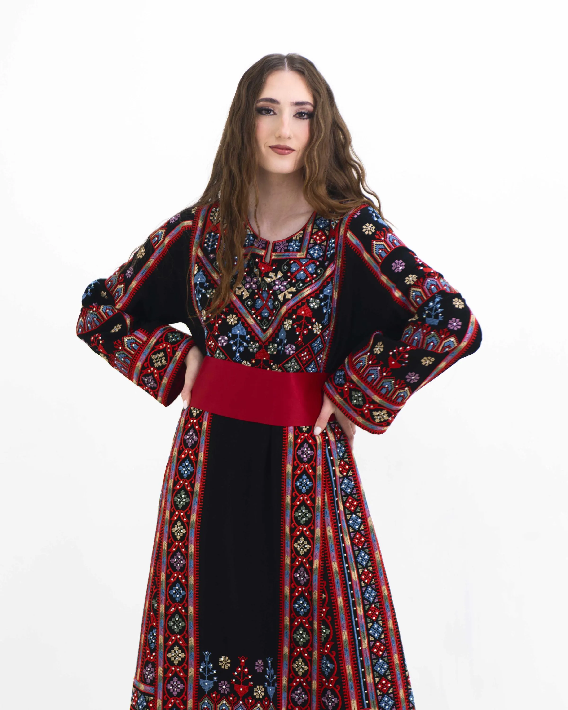 Starlight Nights of Beersheba – Embroidered Palestinian Thobe - image 3