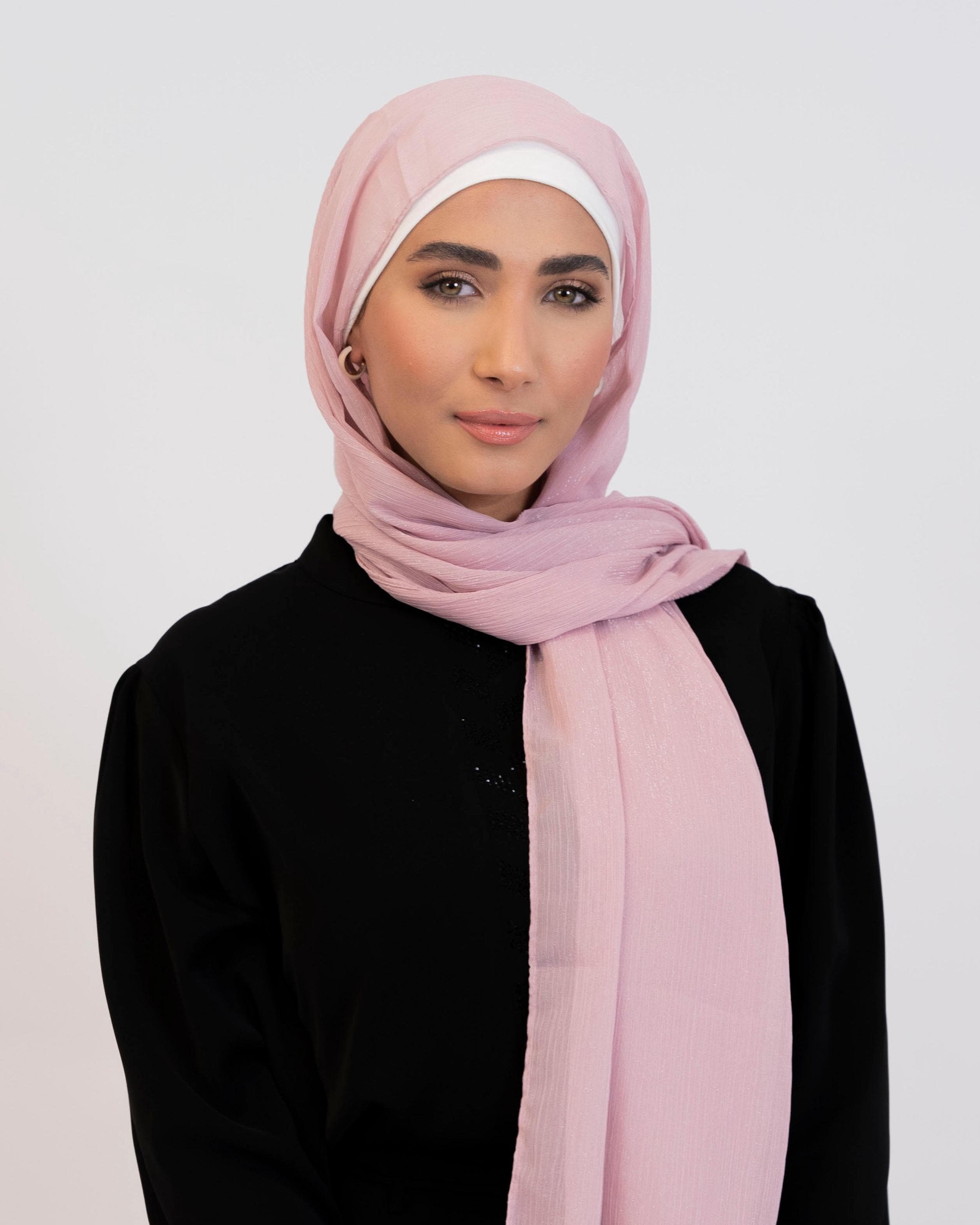 Glitter Chiffon Striped Hijab Scarf - image 5