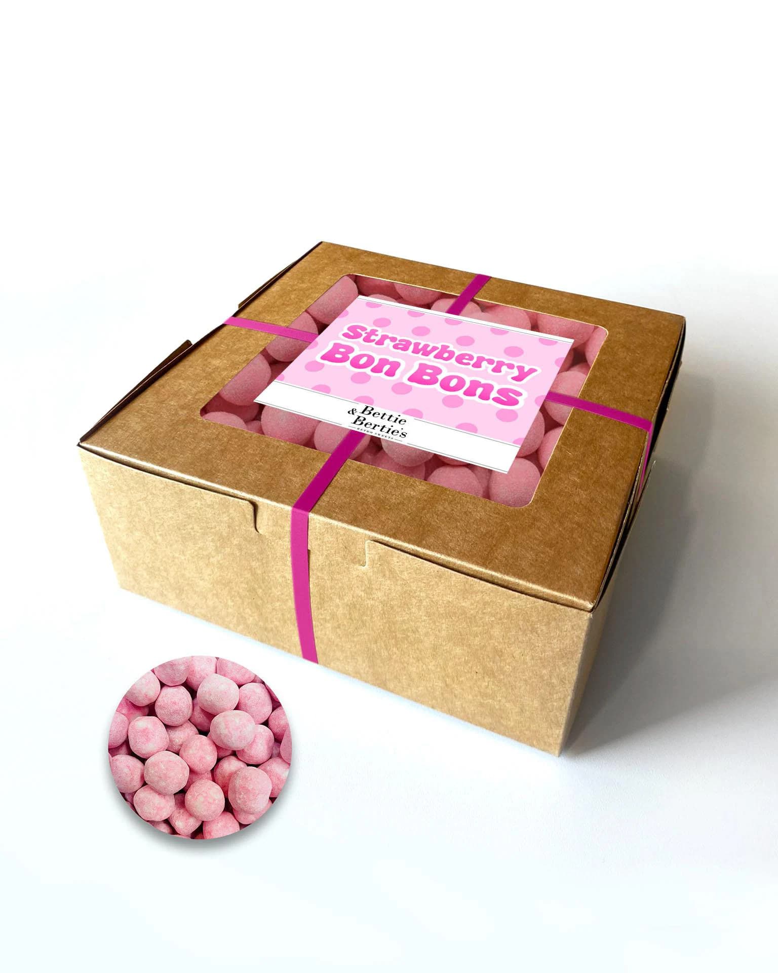 Strawberry Bon Bons, Retro English Toffee Sweets (800g)