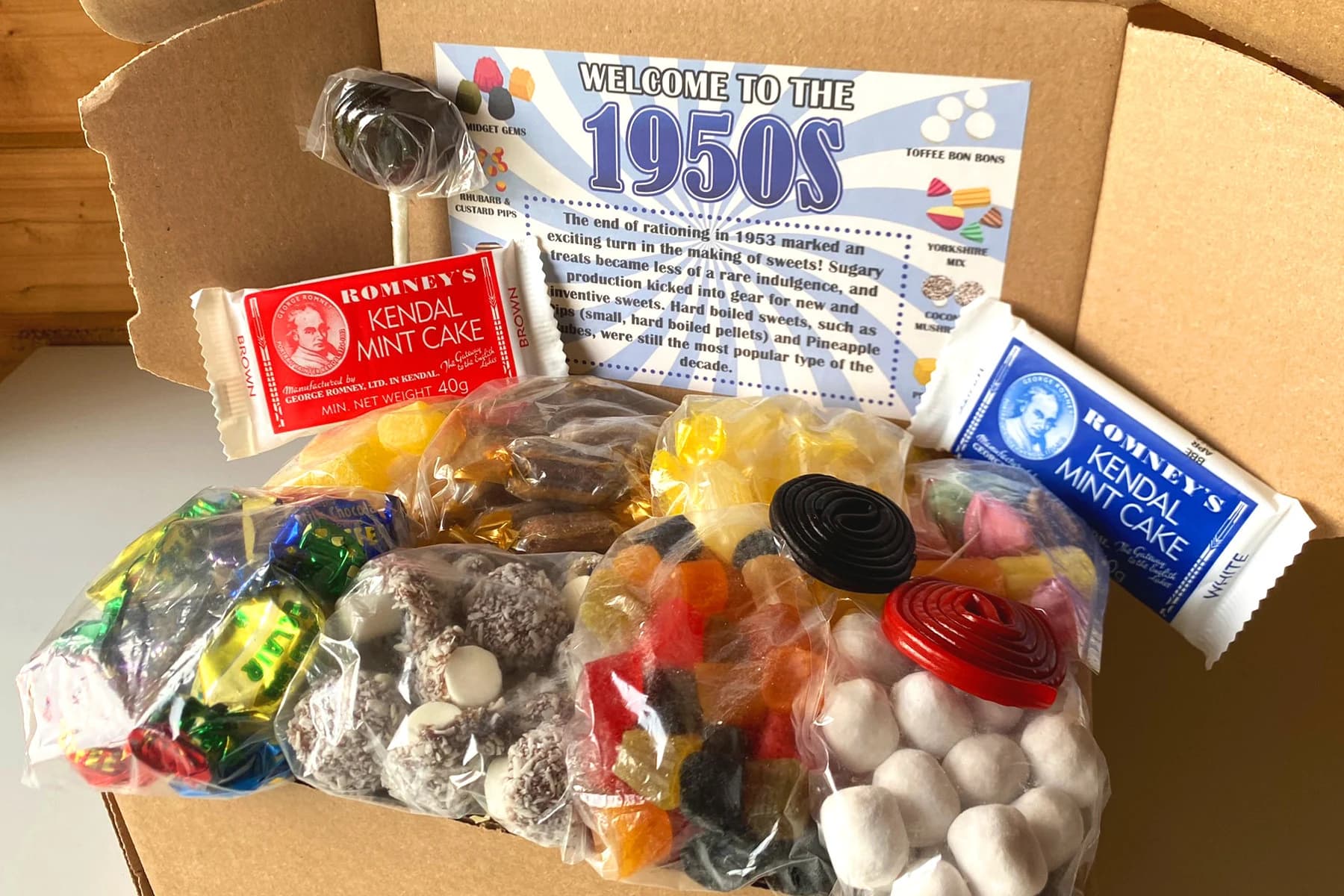 Collection of popular sweets from the 1950s decade
