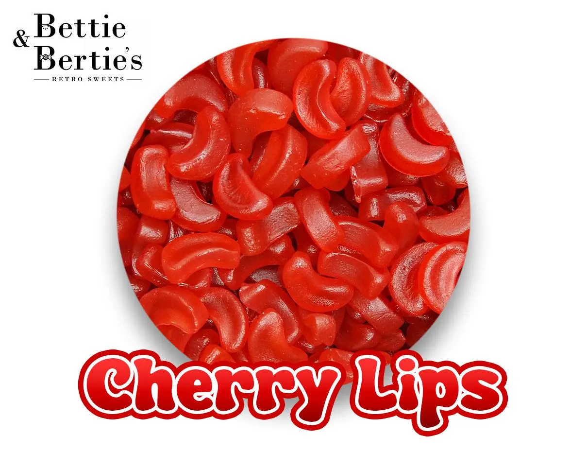 Cherry Lips Sweets, Retro English Candy, Dairy & Gluten Free