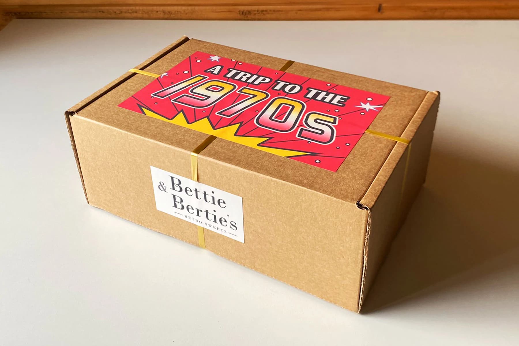 Gift box full of popular 70s sweets