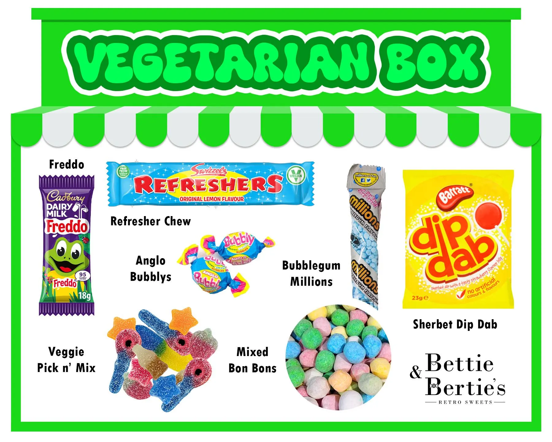 Vegetarian Sweet Box – Retro Candy, Bon Bons, Freddo Frog - image 5