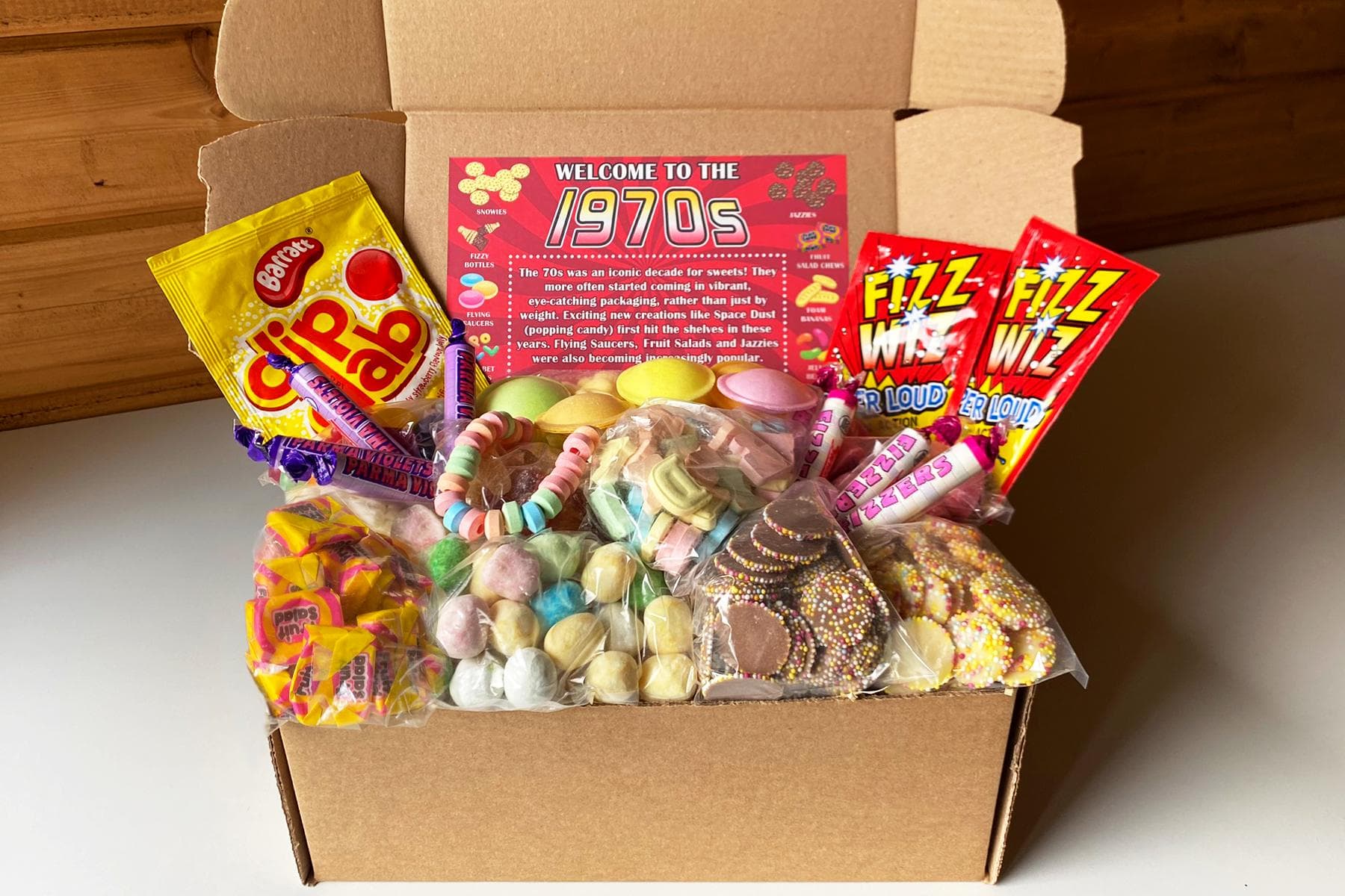 1970s Sweets Gift Box, Retro sweets from the 1970s, Candy gift for a 70s kid, Retro English Candy, Collection of Old Fashioned Sweets