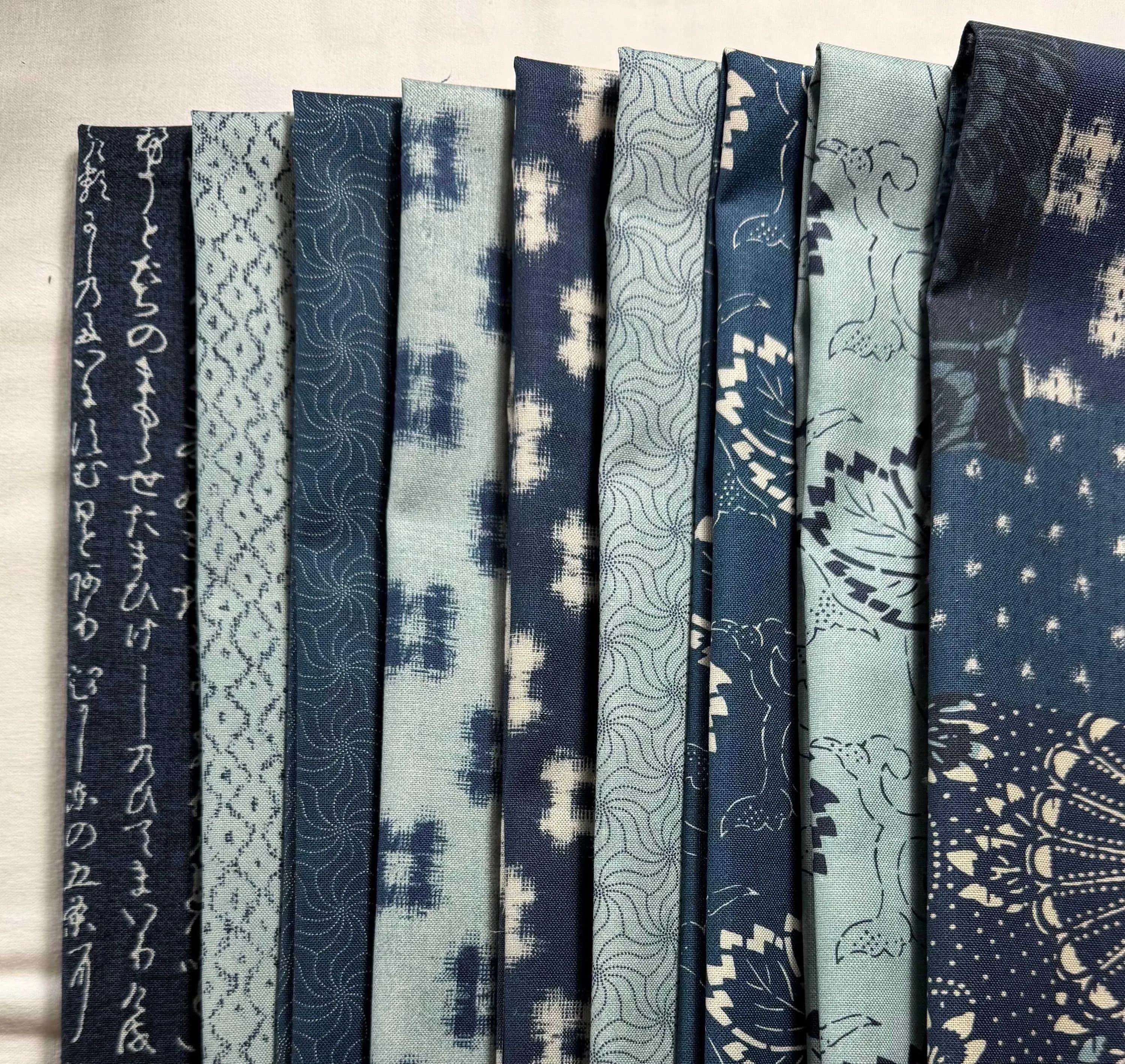 Debbie Maddy for Moda Fabrics Indigo Blooming 9 Piece Assorted Bundle Free Shipping
