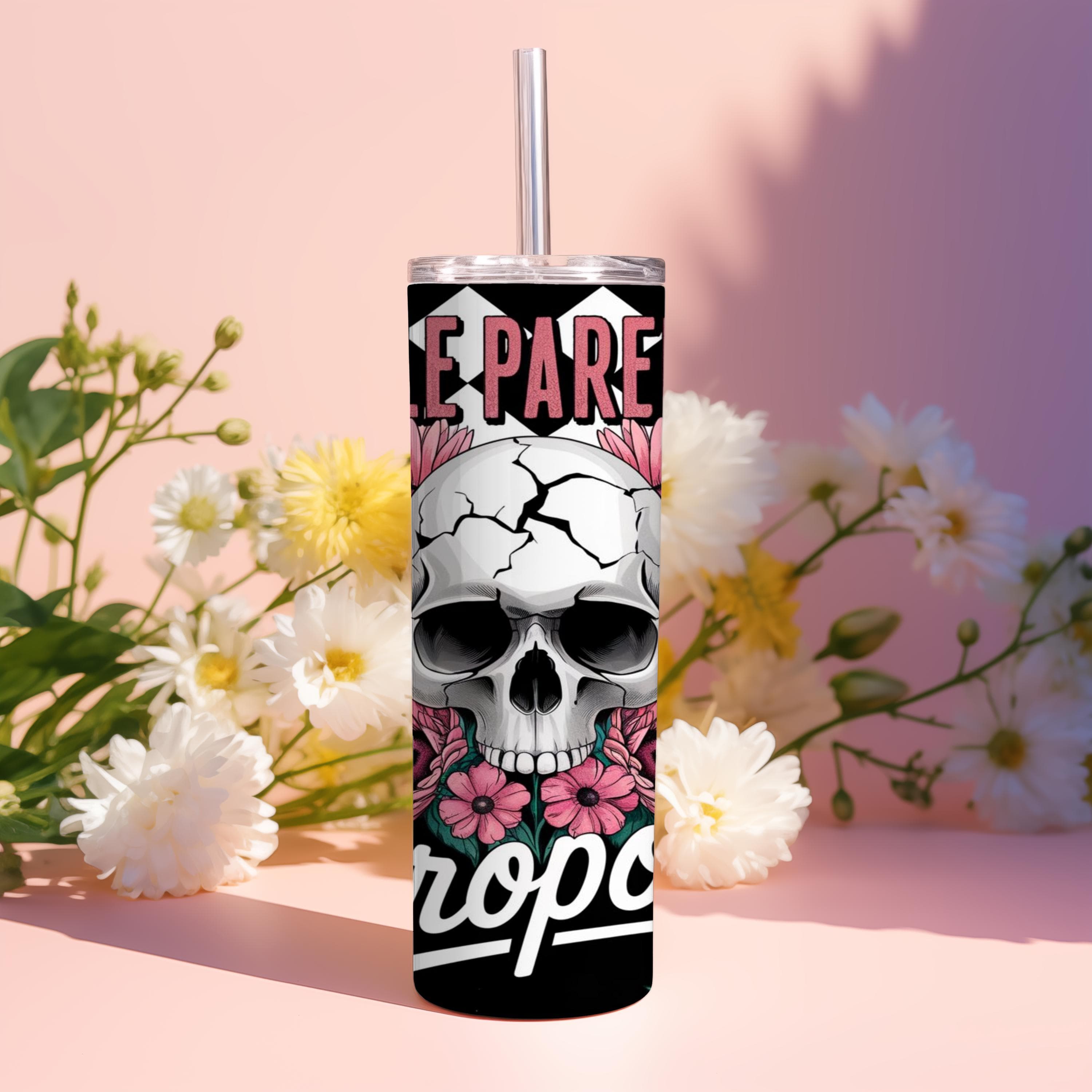 Gentle Parenting Dropout Tumbler Wrap -Funny Mom Skull Sublimation PNG Design for 20oz Skinny Tumbler -Digital Download - image 4