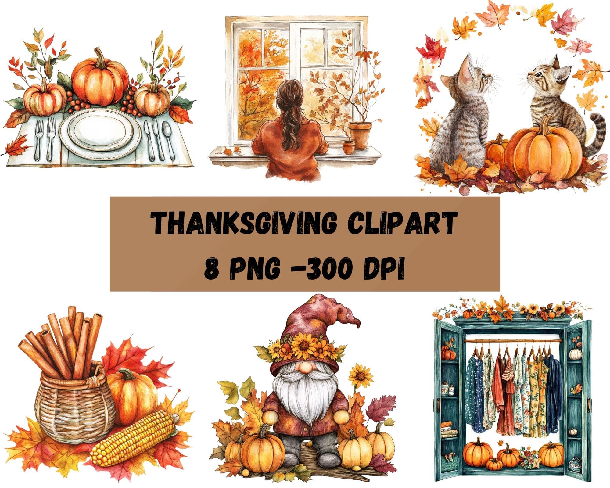 Thanksgiving clipart, highland cow png, sunflower png, gnome clipart, autumn clipart, Pumpkin png, house clipart, thanksgiving decor