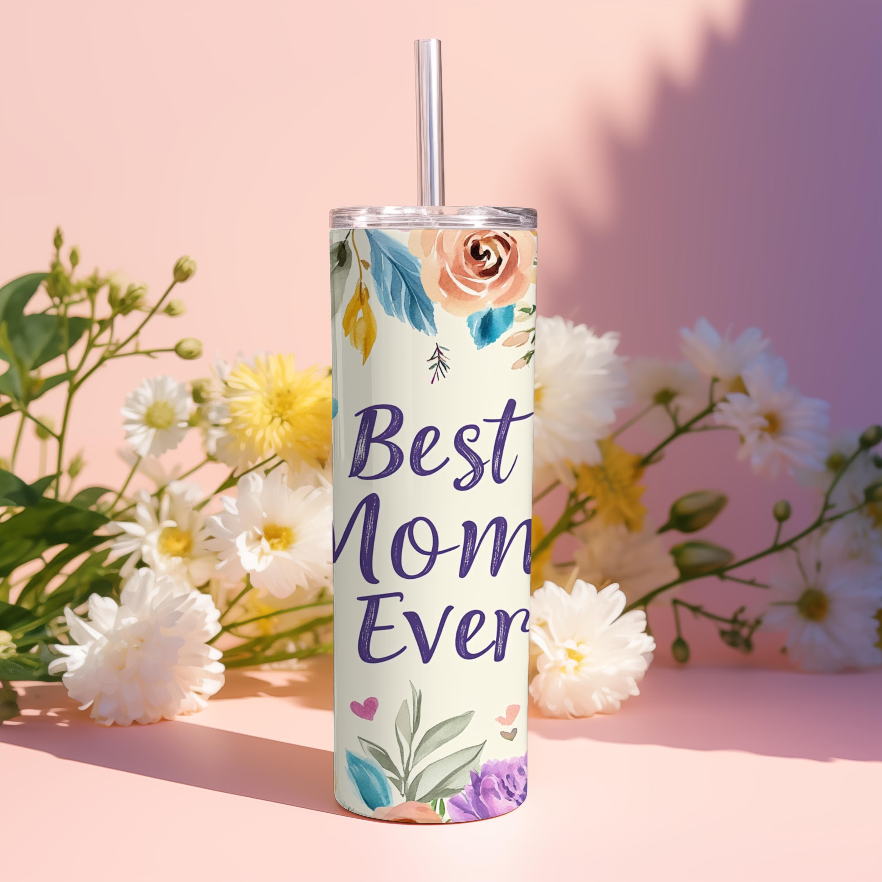 Best Mom Ever Floral Tumbler Wrap -20oz Skinny Tumbler Sublimation Design -Mother's Day Tumbler Wrap -Best Mom PNG -Digital Download - image 4