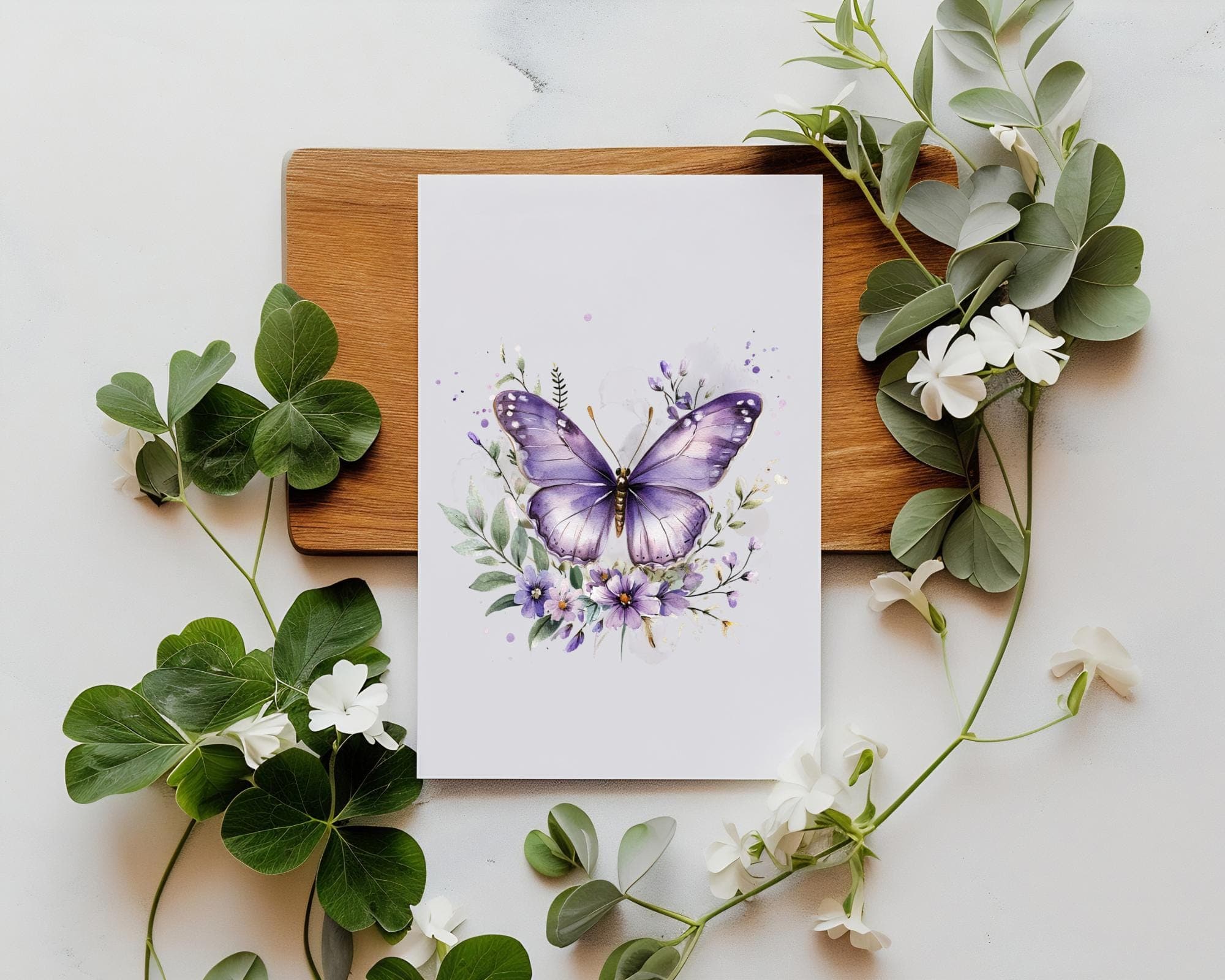 Butterfly Clipart, Purple Butterfly PNG, Flower Clipart,  Floral Butterfly Wings Clipart Watercolor Butterfly Clipart Bundle - image 3