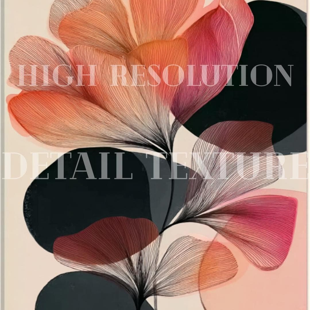 floral print, set of 2 wall art, botanical wall art, abstract floral art, Mid Century Modern, downloadable prints, digital download