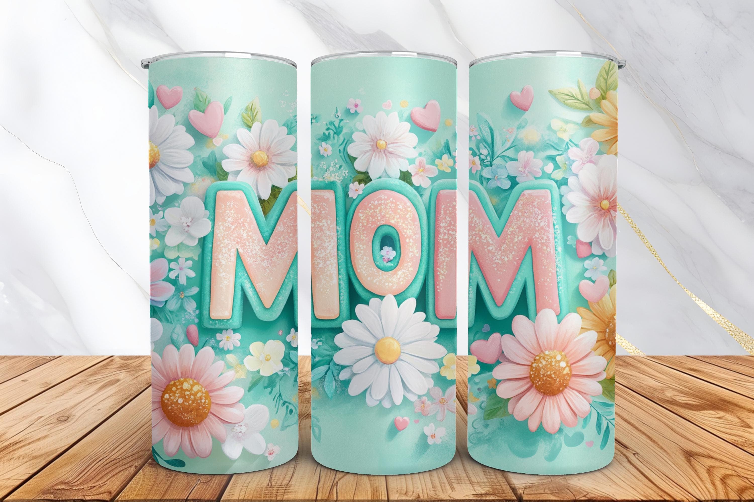 Floral Mom Tumbler Wrap -20 oz Skinny Tumbler Sublimation Designs PNG -Mothers Day Tumbler Wrap -Sunflowers Mama Tumbler Digital Download