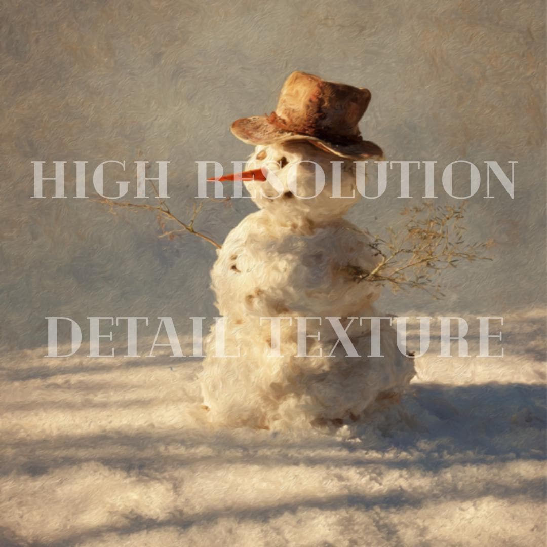 Vintage Snowman Print -Snowy Winter Wall Art -Rustic Christmas Holiday Decor -Printable Digital Download - image 3