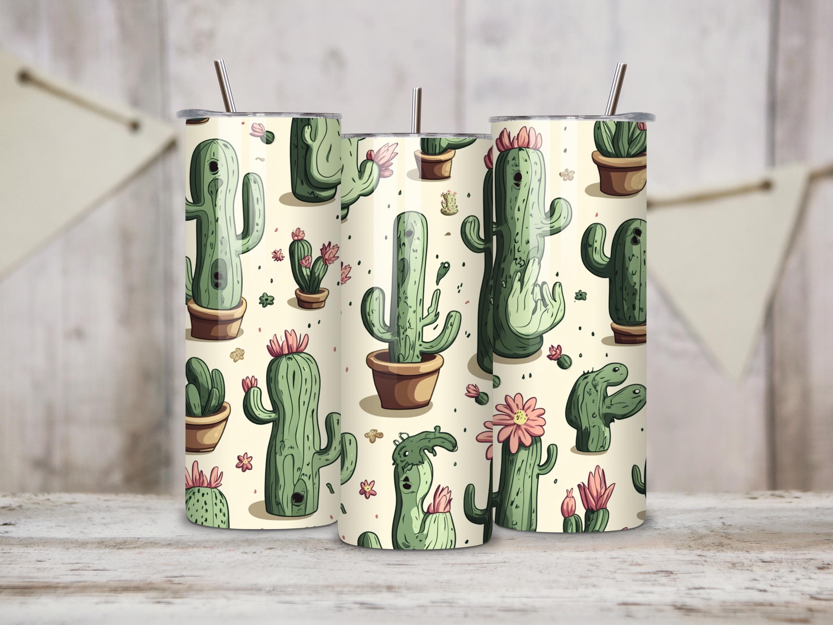 Funny Cactus Tumbler Wrap -Adult Humor Sublimation Design -20oz Skinny Tumbler PNG -Plant Lover Gifts -Digital Download - image 3