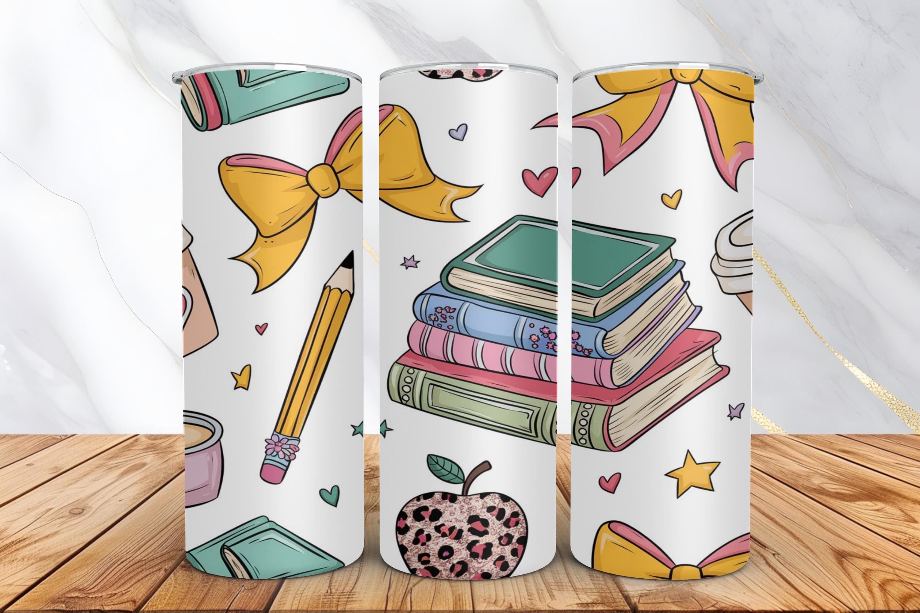 Teacher Coquette Wrap -Digital PNG File Tumbler Sublimation Design -Instant Digital Download -Coquette School Tumbler Wrap Teacher Gift