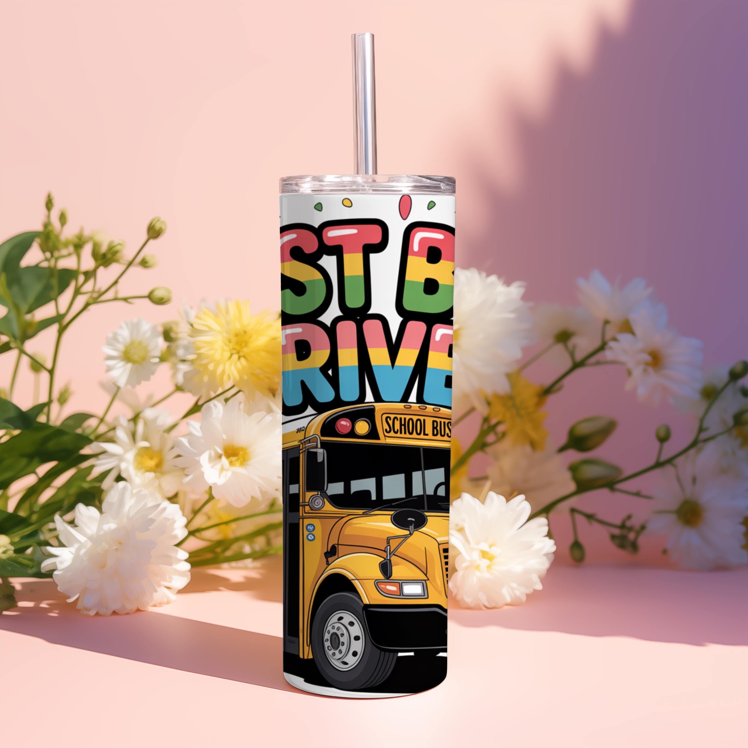 School Bus Driver Appreciation Tumbler Wrap PNG -Back to School 20oz Skinny Tumbler Sublimation Design -School Bus PNG -Digital Download - image 4