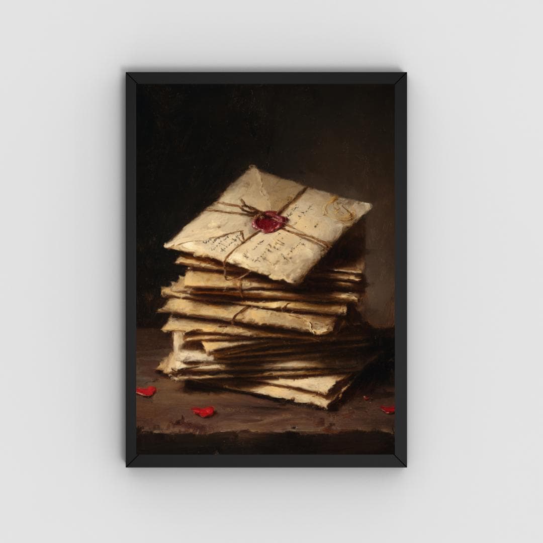 Valentines Day Still Life Print -Vintage Love Letters Romantic Wall Art -Cottagecore Decor -Digital Download - image 4