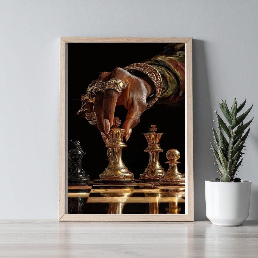 chess wall art, afrocentric wall art, african wall art, feminine wall art, black girl wall art, minimalist poster, black woman art, moody wall art, african american art, printable wall art, downloadable prints, modern home decor, apartment decor