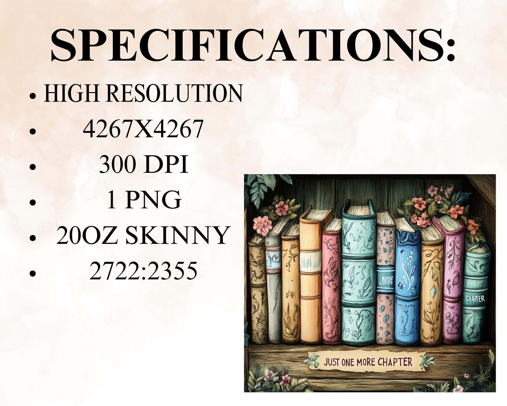 Book Tumbler Wrap, Old Book PNG, 20oz Skinny Tumbler Wrap Sublimation Design, Tumbler Wrap PNG, Book Lover Gifts, Digital Download - image 5