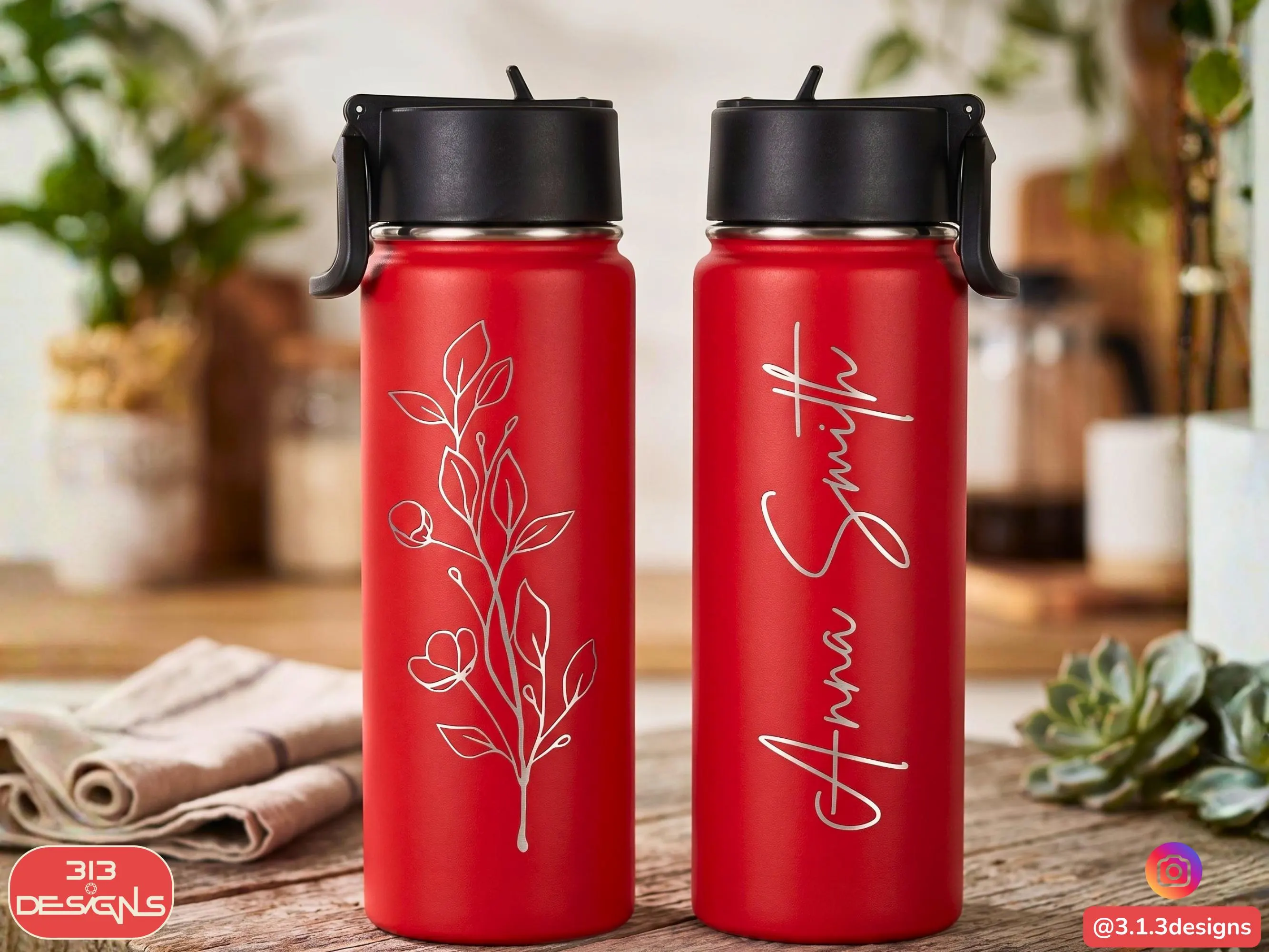 Personalized Water Bottle Bridesmaid Gift Maid Honor Wedding Party Mother Bride Engraved Insulated Tumbler Custom Monogram Flask Stainless - image 5