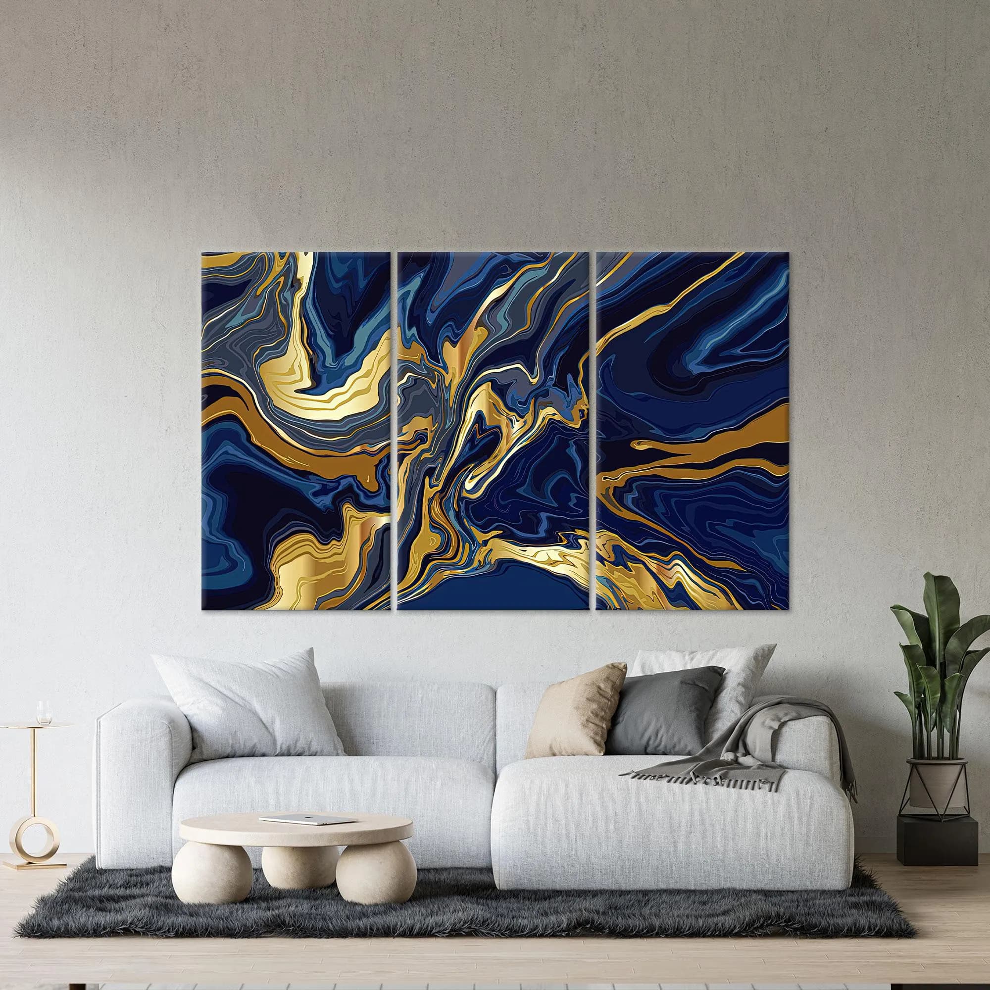 Navy Blue Canvas, Navy Blue Marble, Gold Marble Art, Shimmery Canvas, Modern Marble Decor, Abstract Marble, Marble Art Decor, Canvas Art - image 4