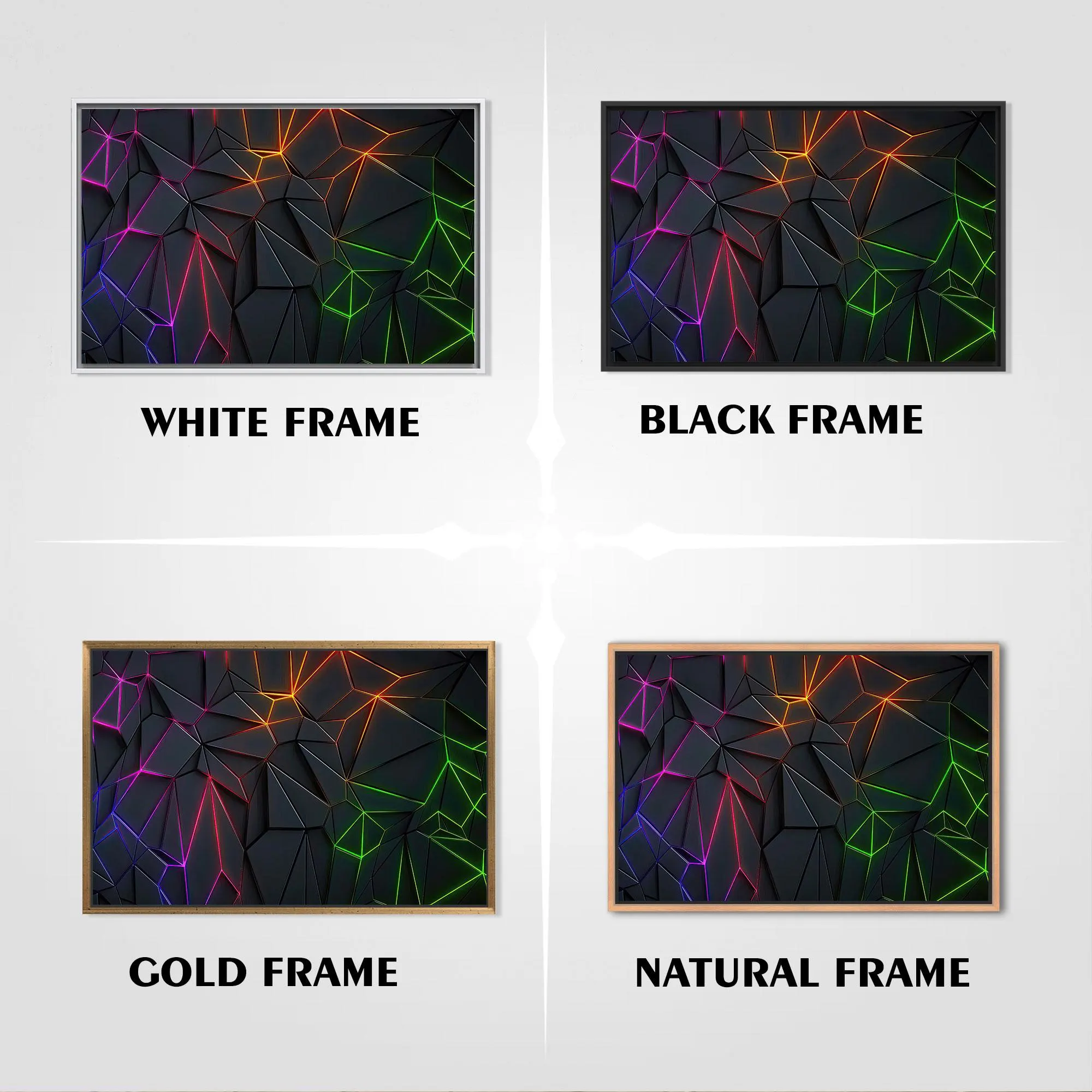 Neon Canvas Art, Black Art Decor, Modern Pattern Art, Geometric Pattern, Gaming Room Decor, Bedroom Wall Art,  Framed Canvas Art - image 5