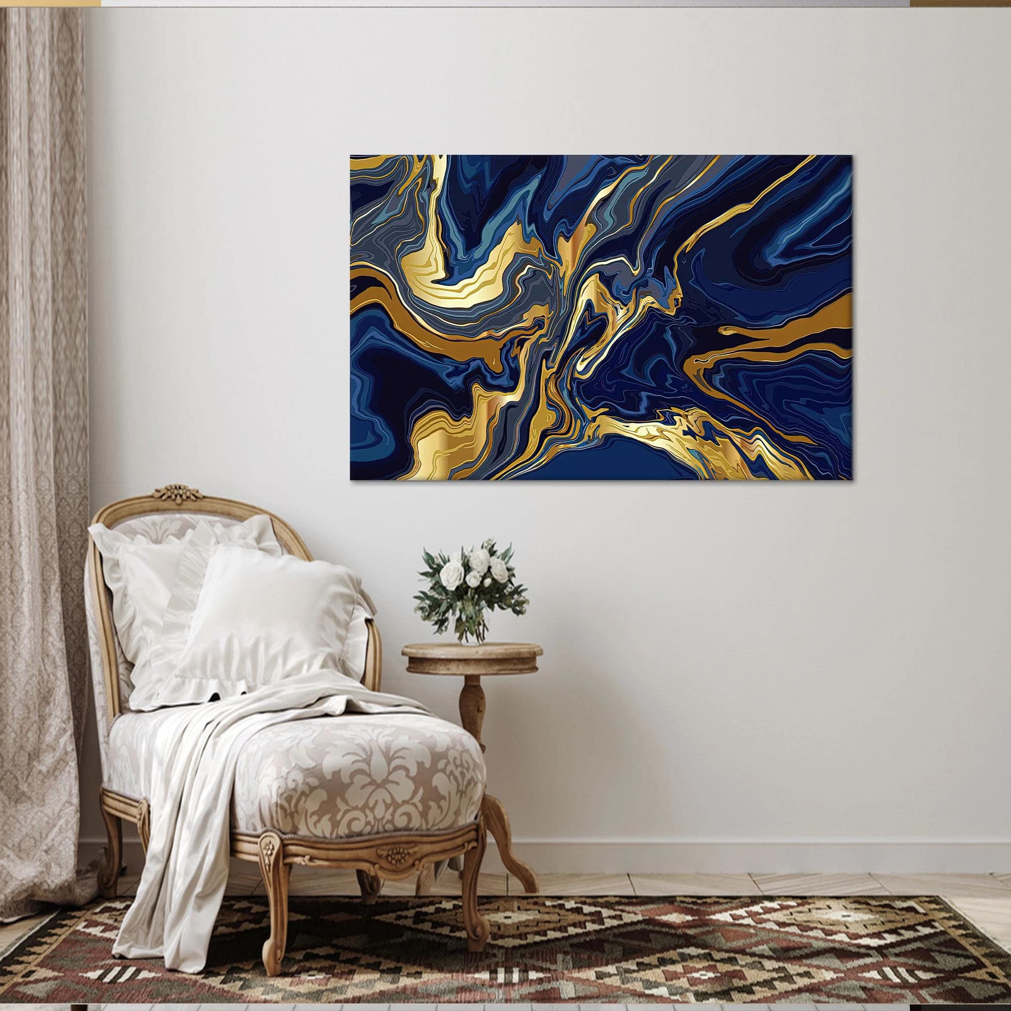Navy Blue Canvas, Navy Blue Marble, Gold Marble Art, Shimmery Canvas, Modern Marble Decor, Abstract Marble, Marble Art Decor, Canvas Art