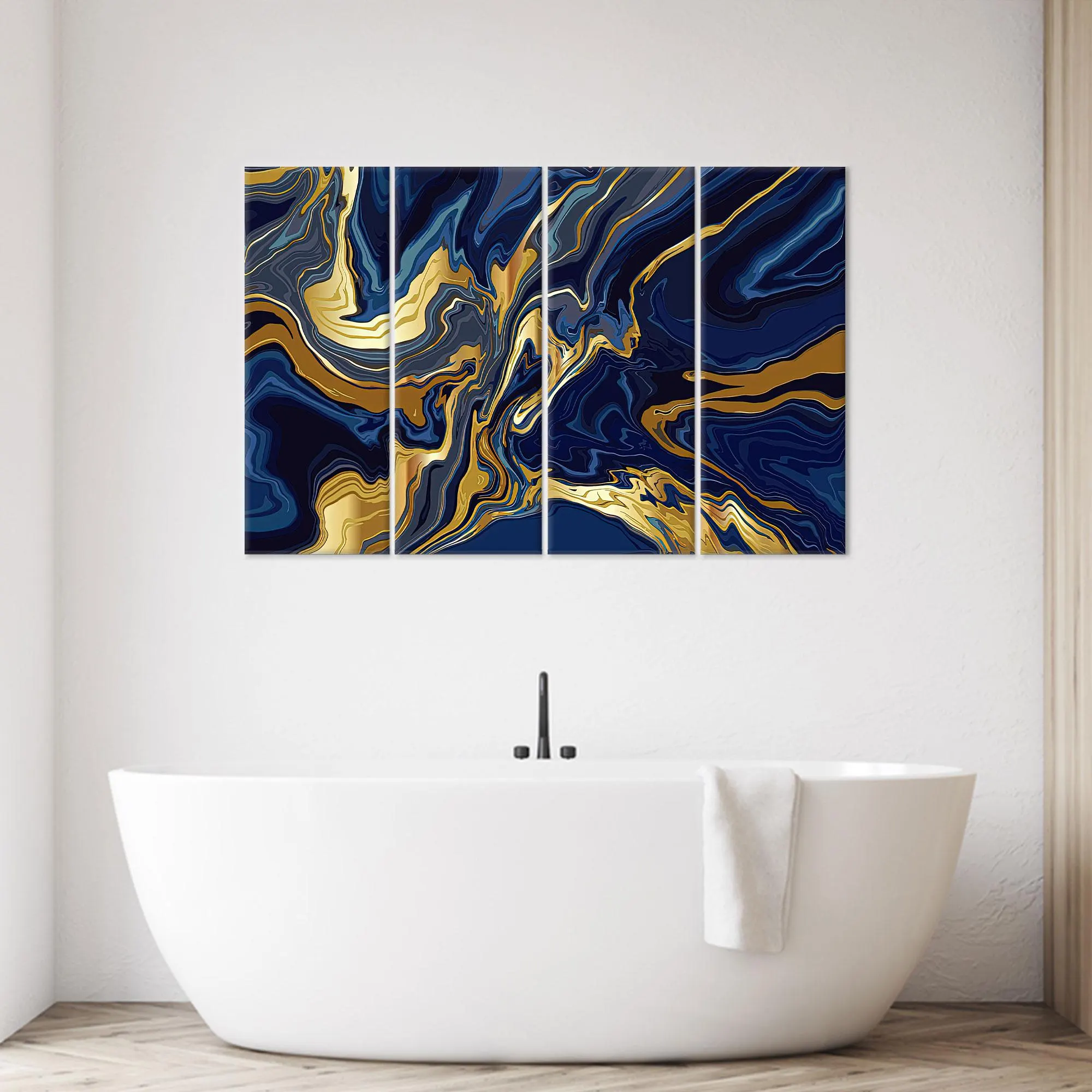 Navy Blue Canvas, Navy Blue Marble, Gold Marble Art, Shimmery Canvas, Modern Marble Decor, Abstract Marble, Marble Art Decor, Canvas Art - image 5