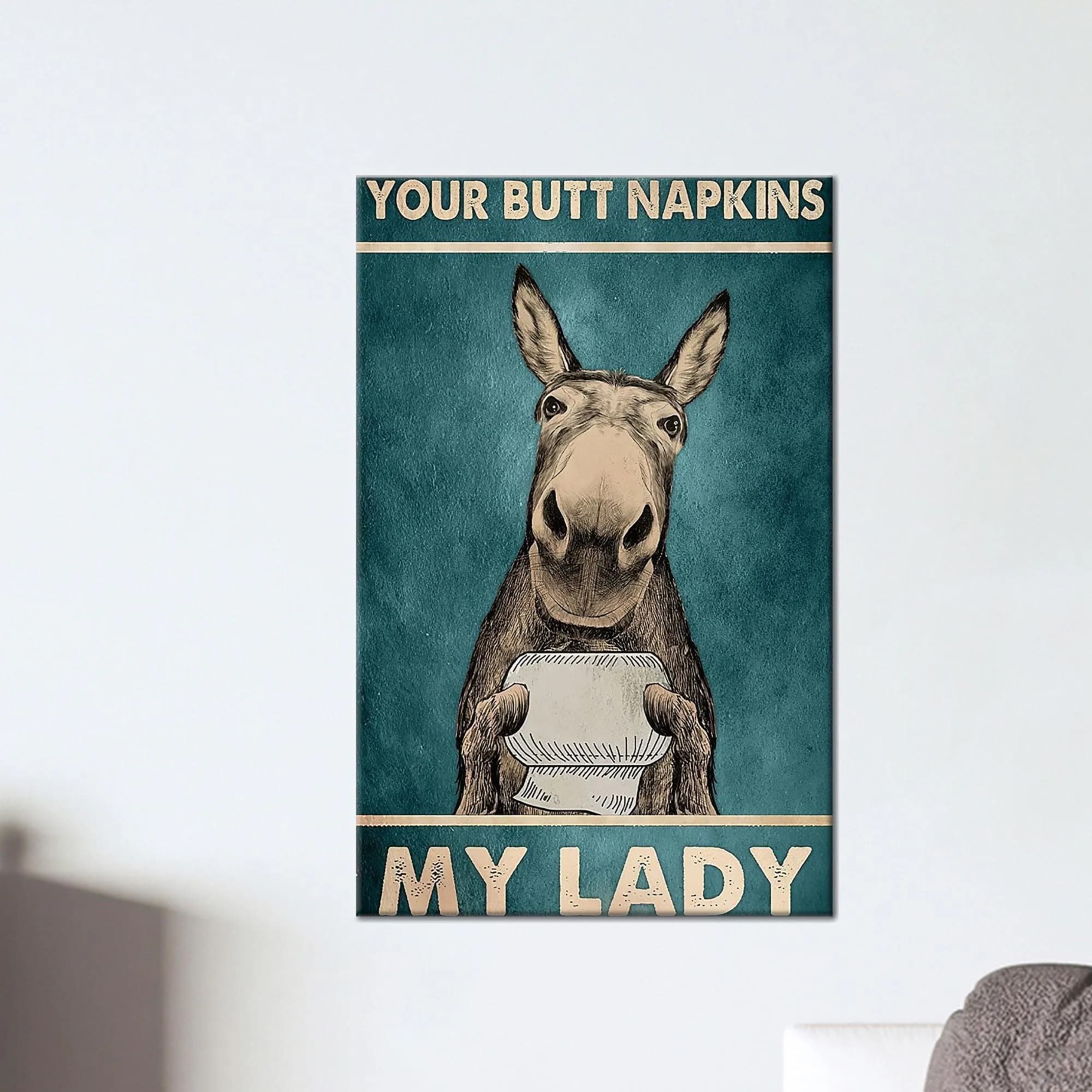 Toilet Printed, Large Canvas, Modern Canvas Gift, Bathroom 3D Canvas, Donkey Wall Art, Framed Wall Art, Bathroom Decor, Toilet Poster,