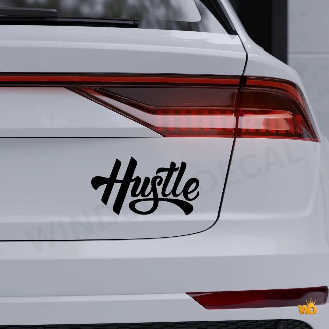 Hustle Motivational Script Vinyl Decal, Minimalist Quote Sticker, Car Window Decor - image 5