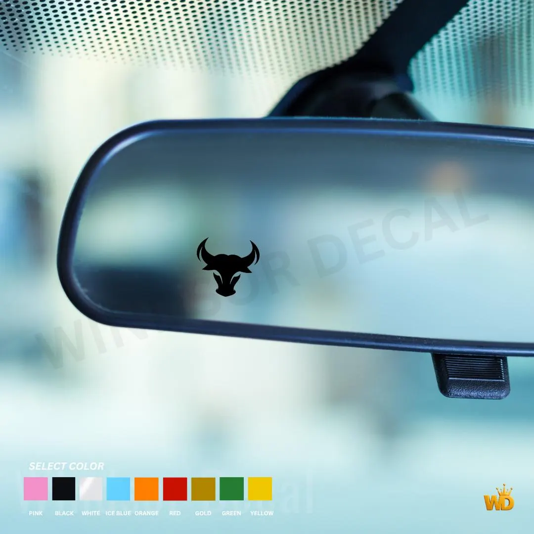 Small Cartoon Bull Vinyl Decal | Car Mirror, Laptop, Phone (1.25" Max)