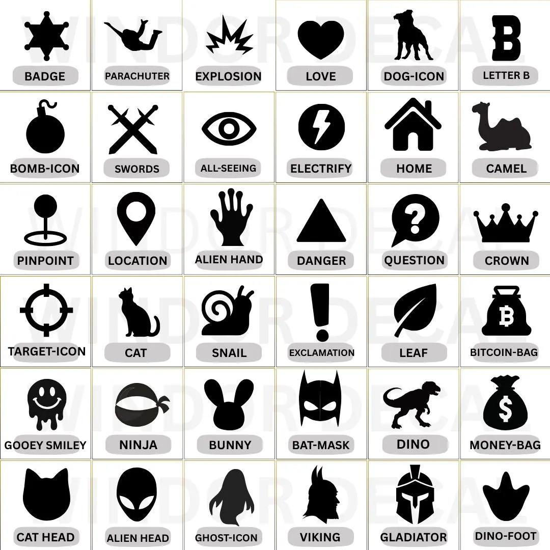 Funny Graphics Blank Car Dashboard Decals, Truck Button Sticker, Eject Passenger Button Decal