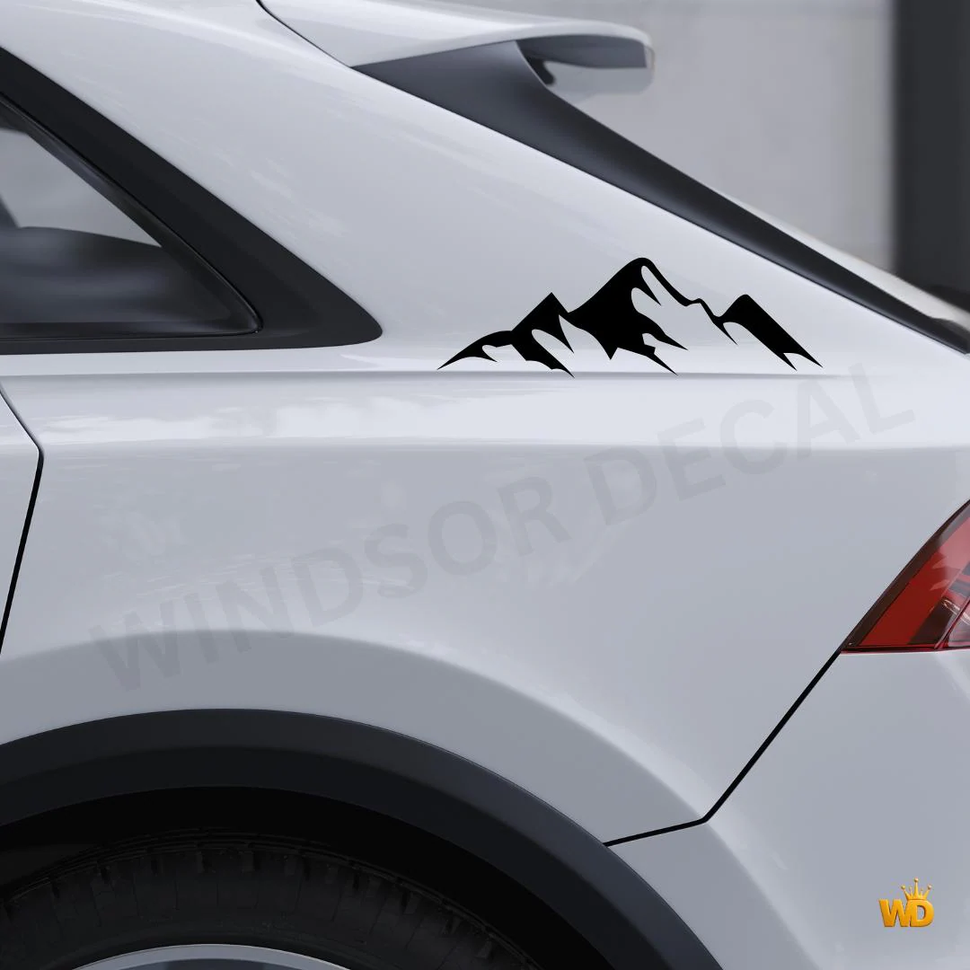 Mountain Range Vinyl Car Decal, Nature Landscape Hiking Scene Outdoor Decal - image 5