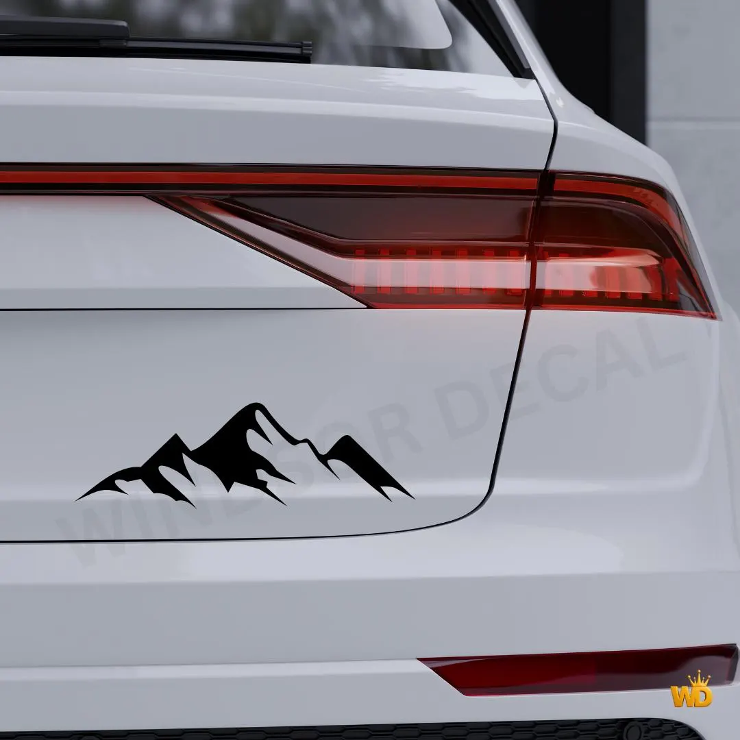 Mountain Range Vinyl Car Decal, Nature Landscape Hiking Scene Outdoor Decal - image 3