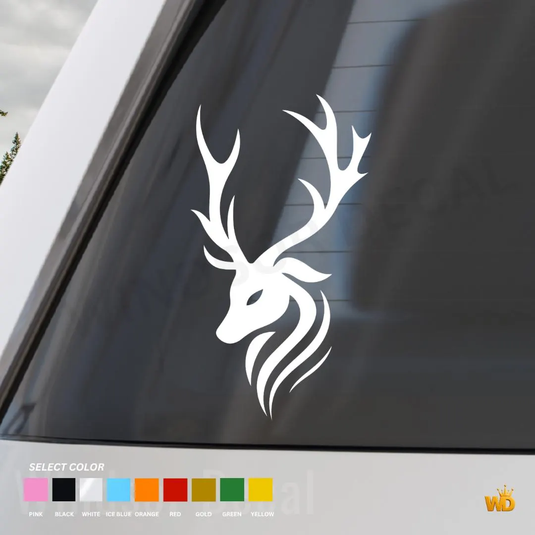 Wildlife Deer Vinyl Decal, Forest Animal Car Sticker, Rustic Nature Art