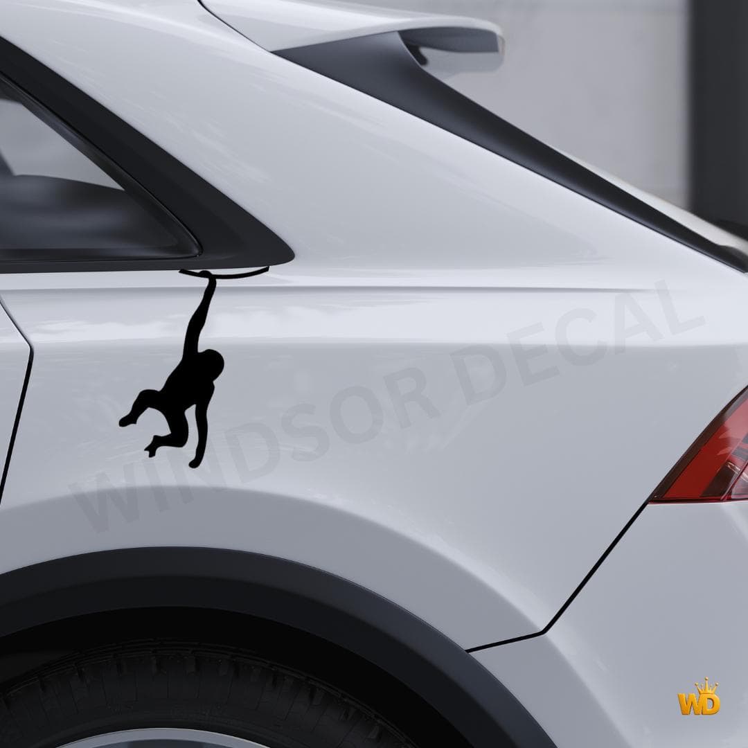 Hanging Monkey Vinyl Decal | Glossy Jungle Animal Sticker for Cars - image 5