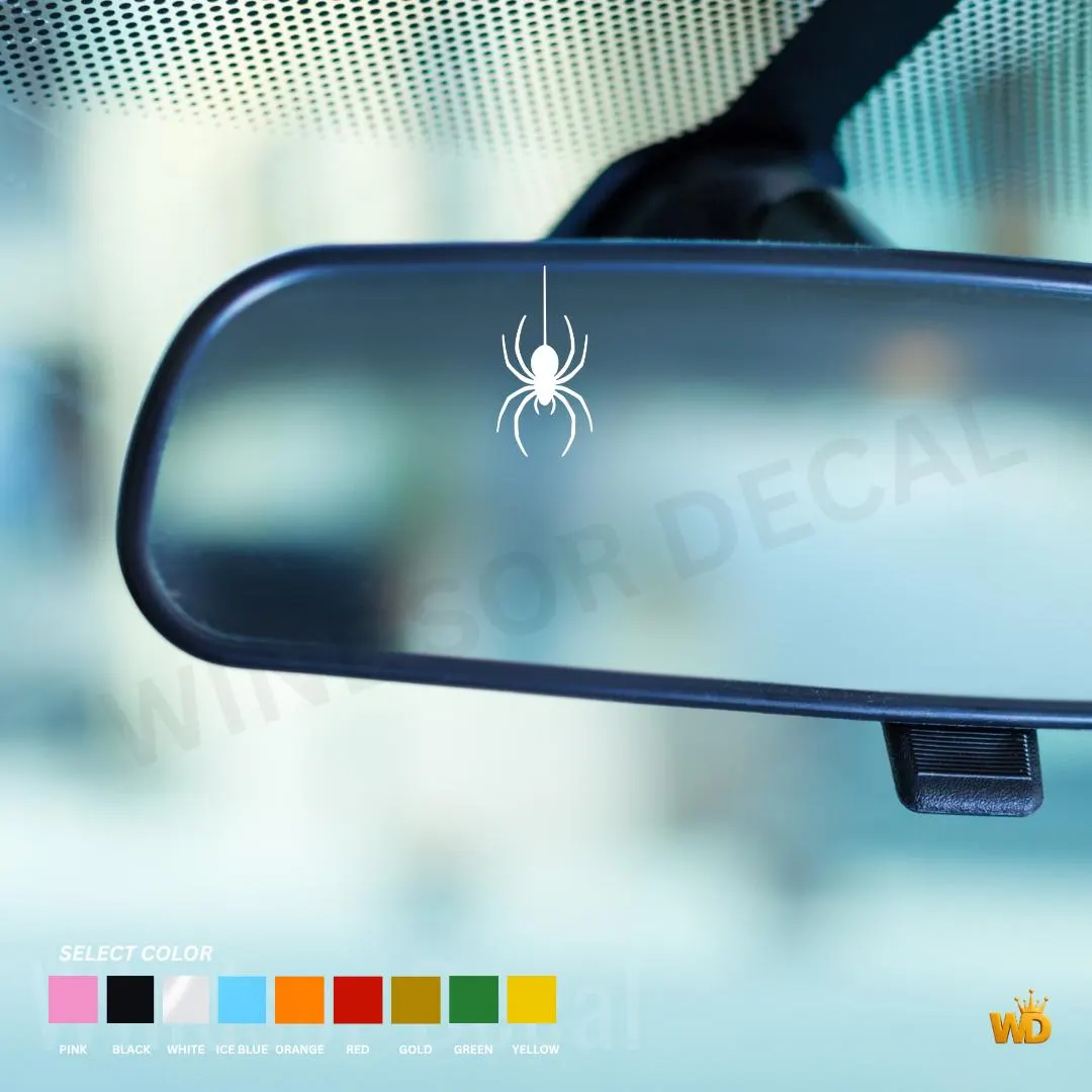 Small Spider Vinyl Decal, Minimalist Bug Car Mirror Sticker, Laptop Phone Decor