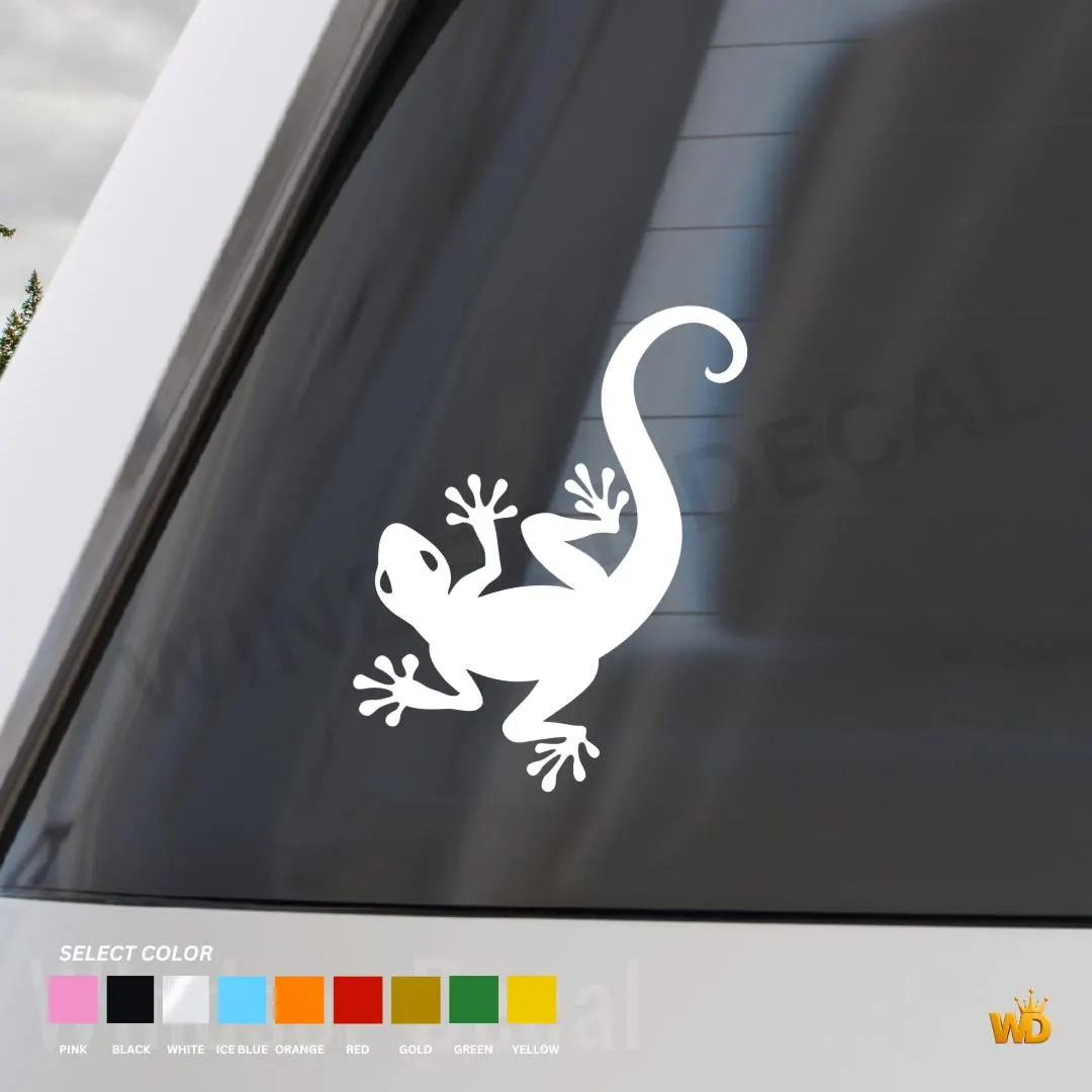 Gecko Lizard Vinyl Decal for Car Window Laptop & Tumbler | Reptile Sticker Decal