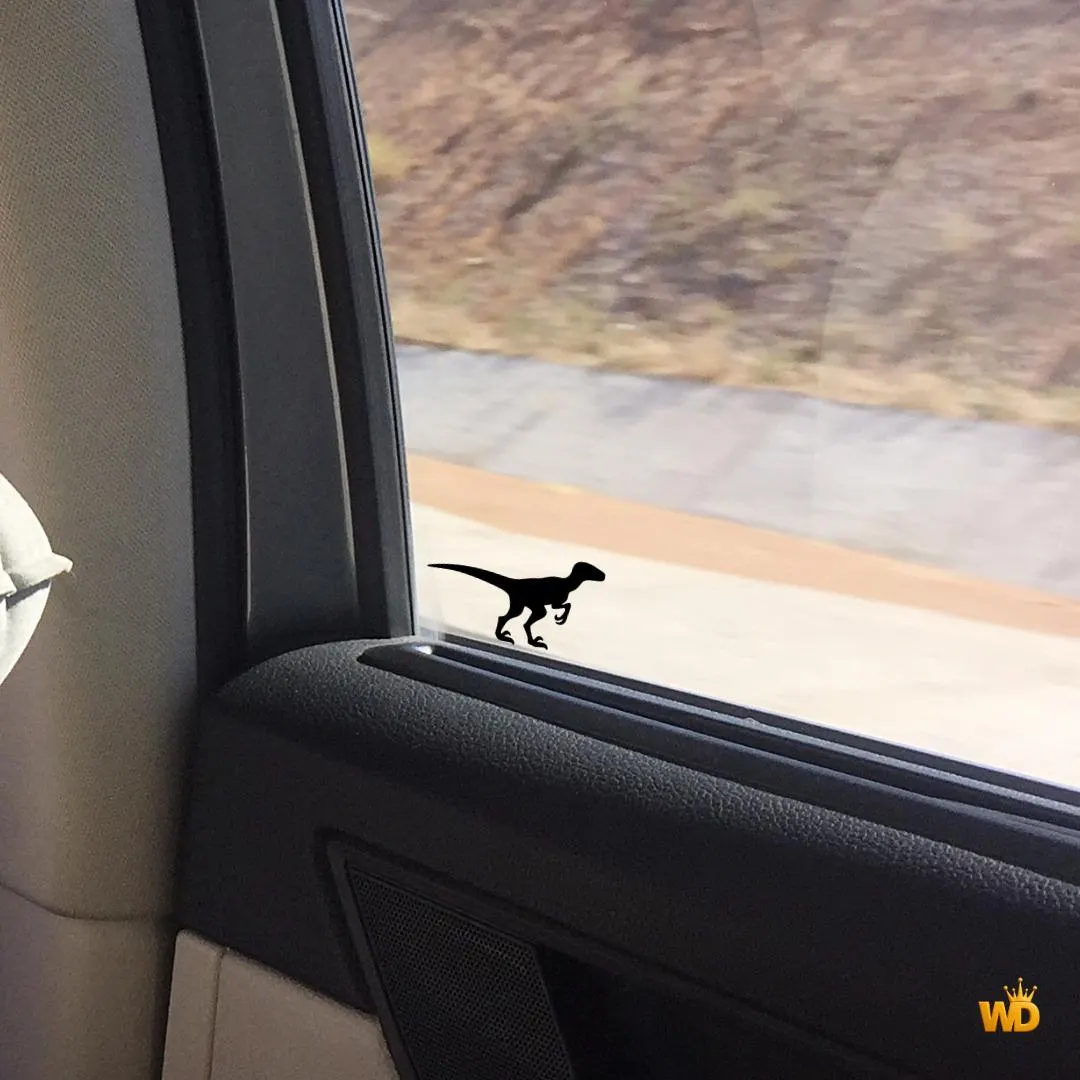 Raptor Dinosaur Vinyl Decal, Aggressive Prehistoric Sticker, Small Accent (1.25") - image 4