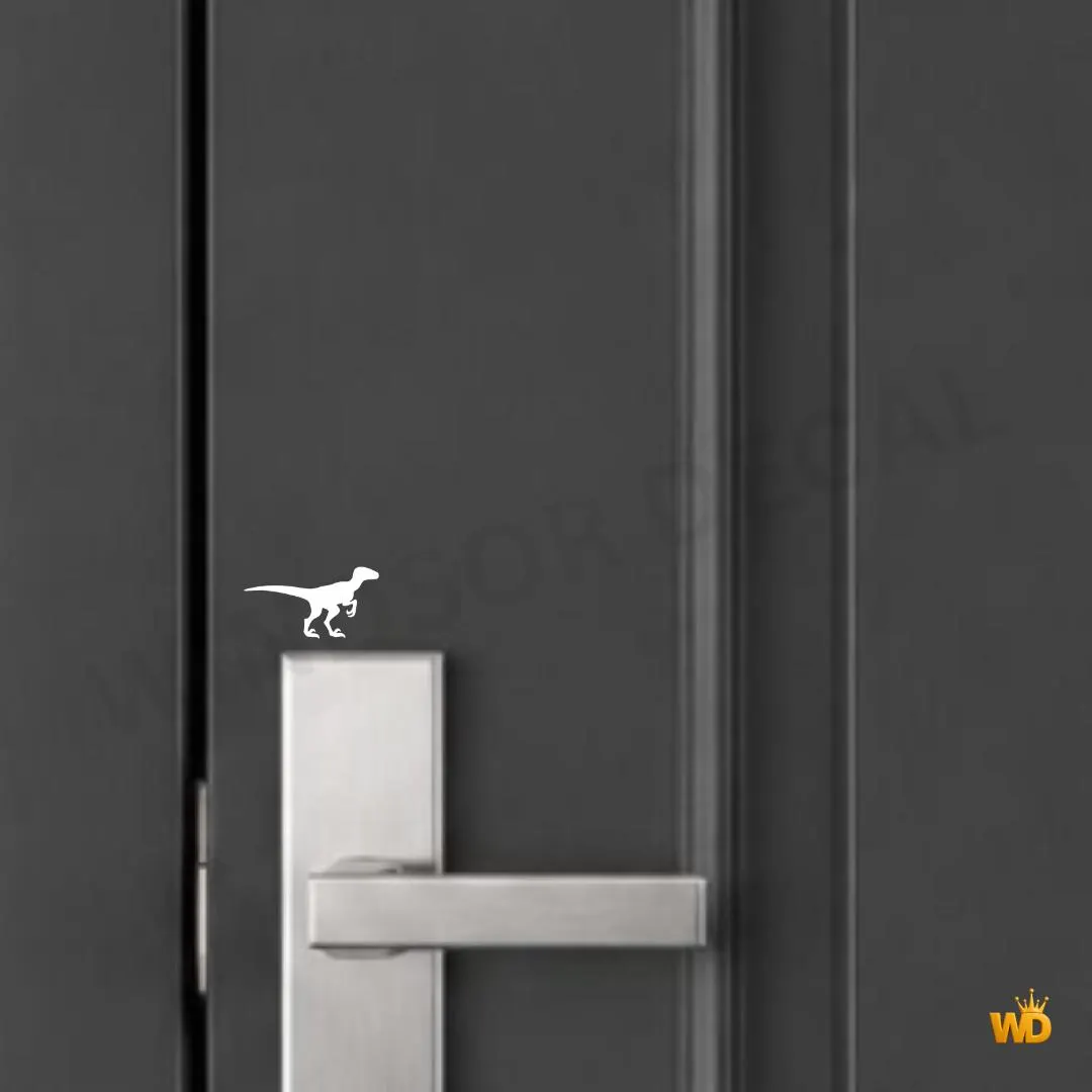 Raptor Dinosaur Vinyl Decal, Aggressive Prehistoric Sticker, Small Accent (1.25") - image 3