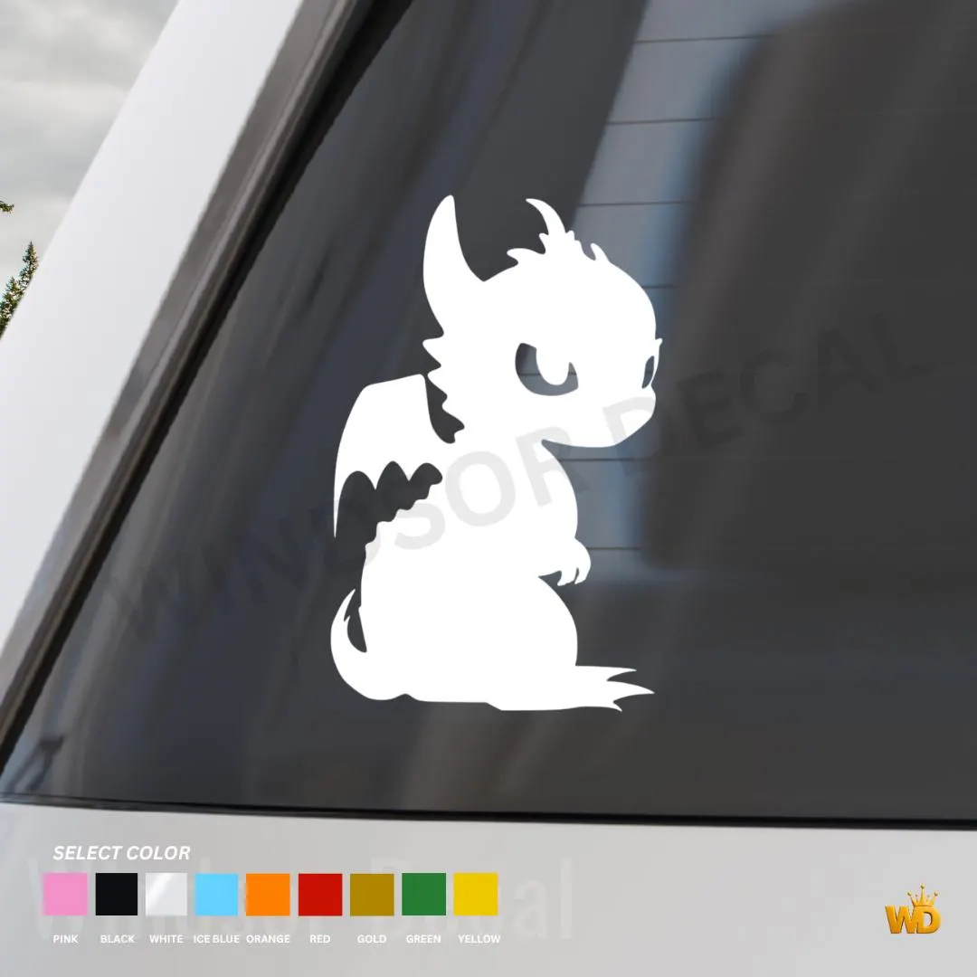 Baby Dragon Vinyl Decal | Mythical Creature Sticker, Car Laptop Tumbler Accessory