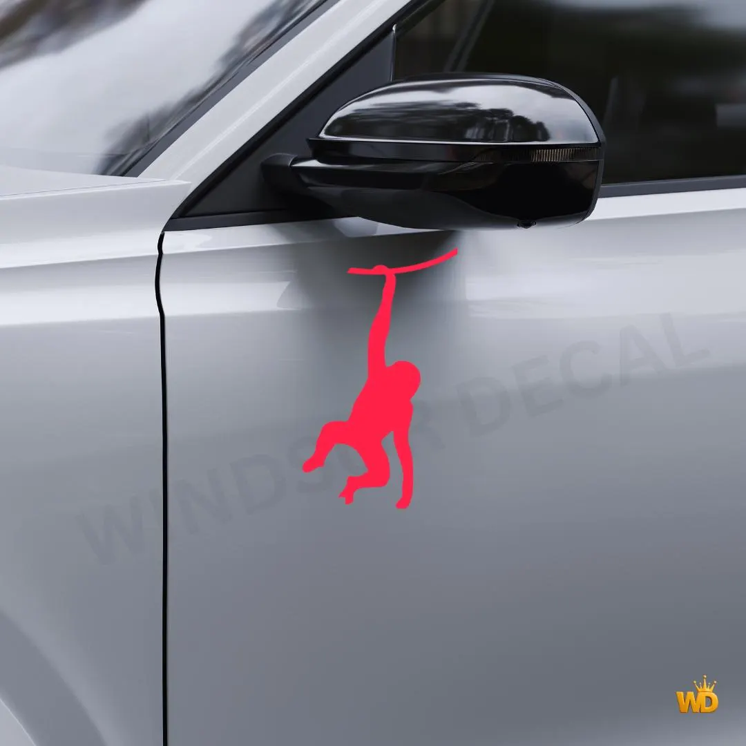 Hanging Monkey Vinyl Decal | Glossy Jungle Animal Sticker for Cars - image 4