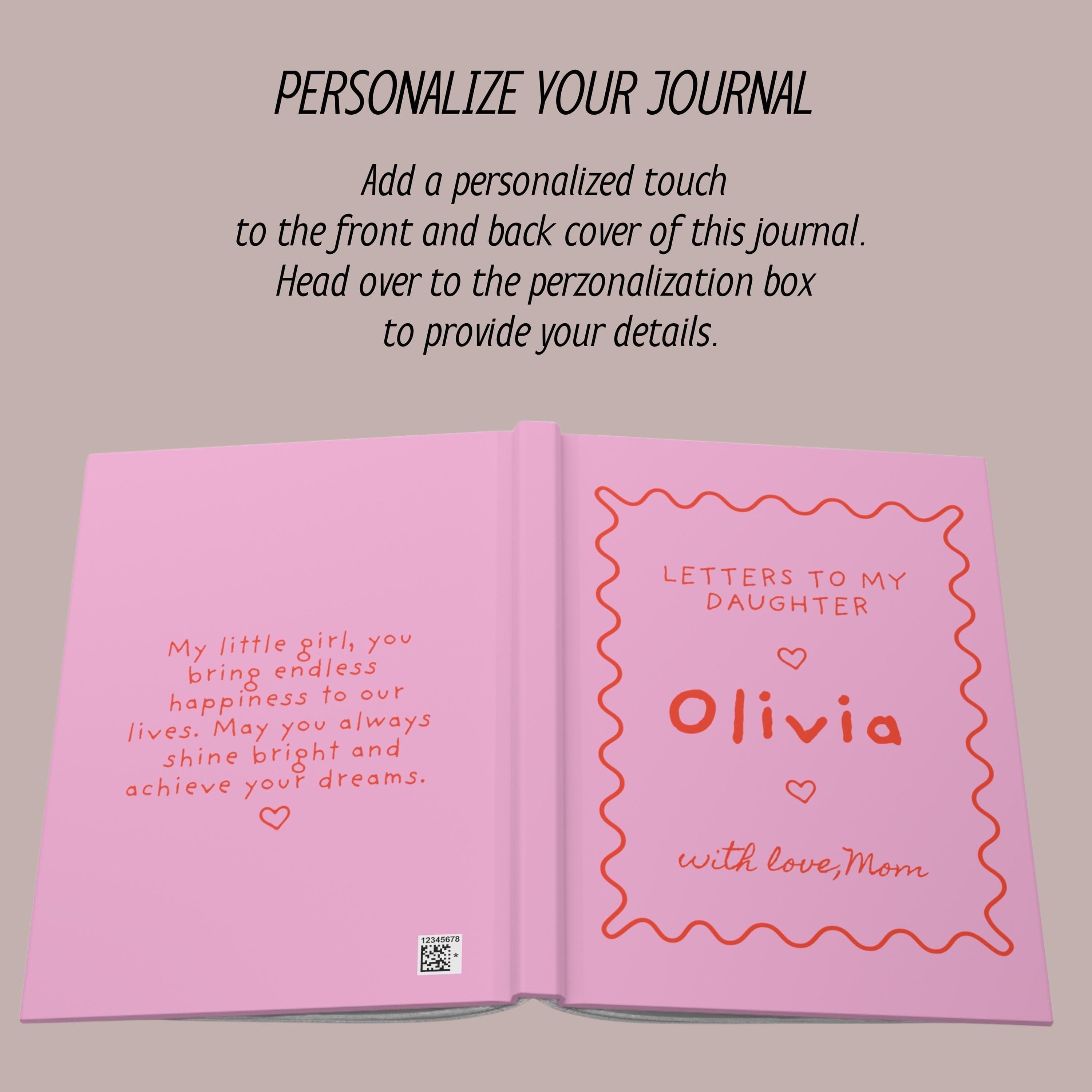 Letters To My Daughter Journal - Personalized Keepsake Notebook- New Mother Gift-Mom To Be - image 5