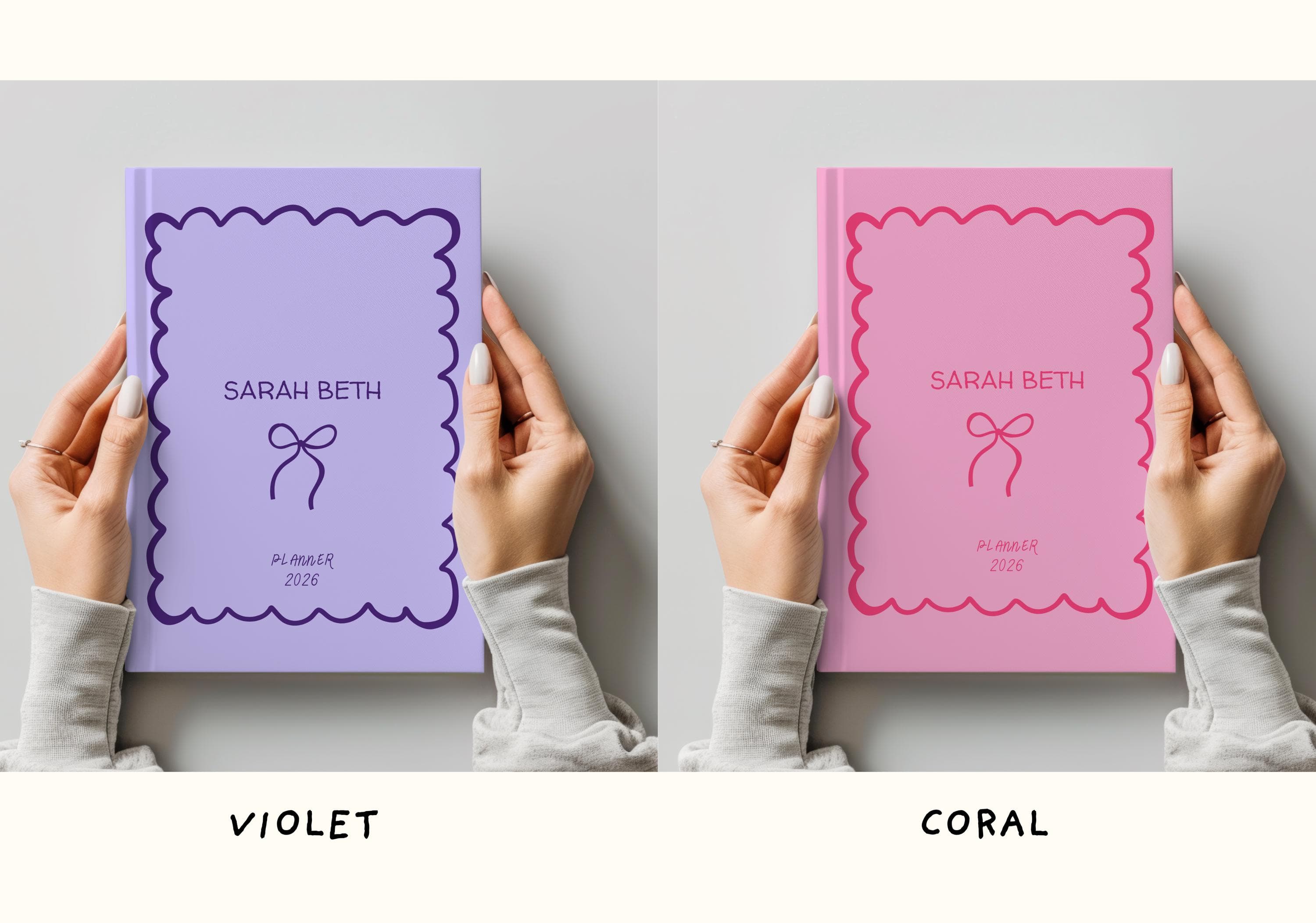 Personalized Hardcover Journal: Girly Coquette Planner, Custom Bridesmaid Gift - image 4