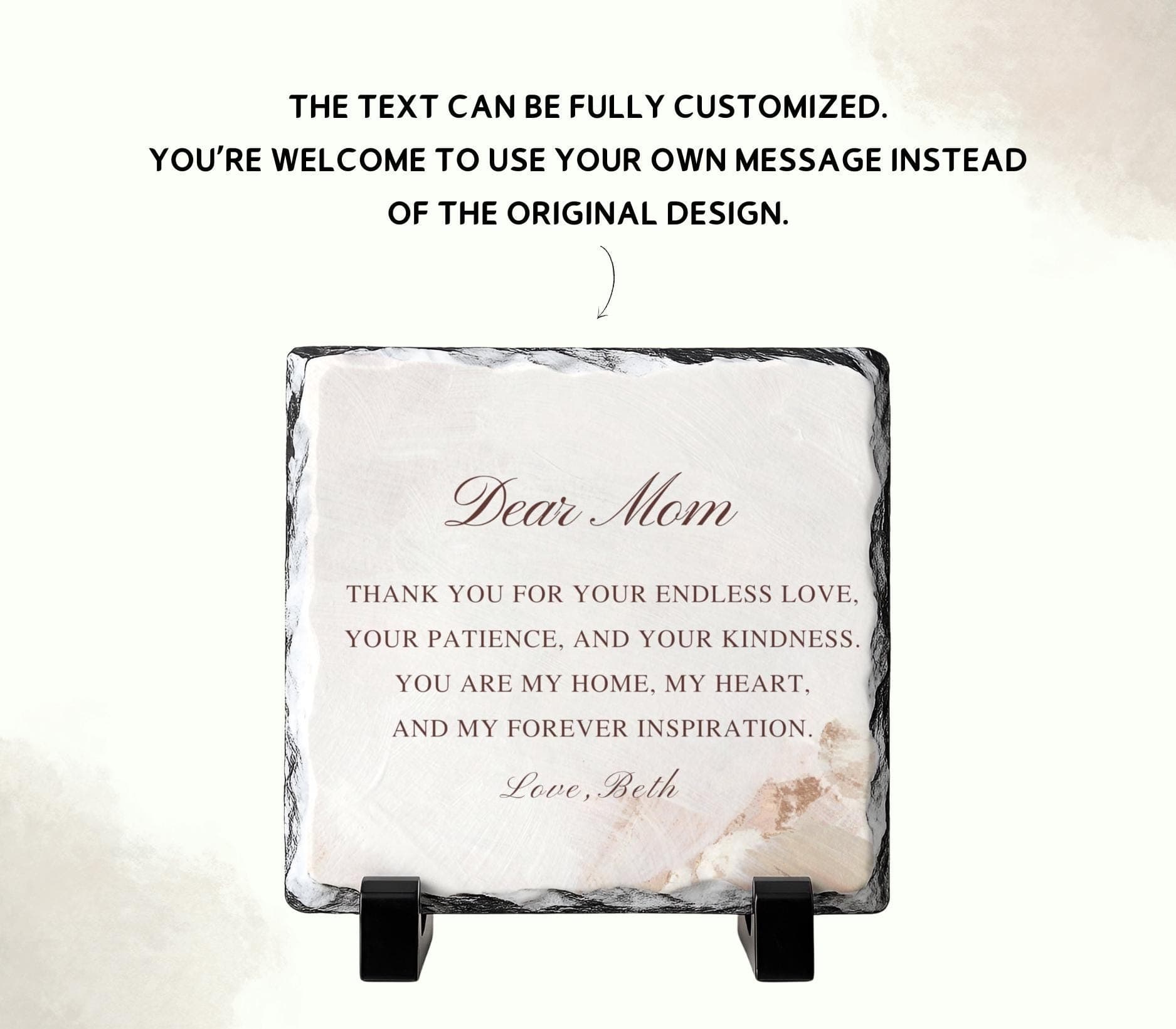 Personalized Mom Slate Plaque, Natural Stone Keepsake, Sentimental Mama Decor,Mothers Gift from Daughter Son,Mother of the Bride - image 3