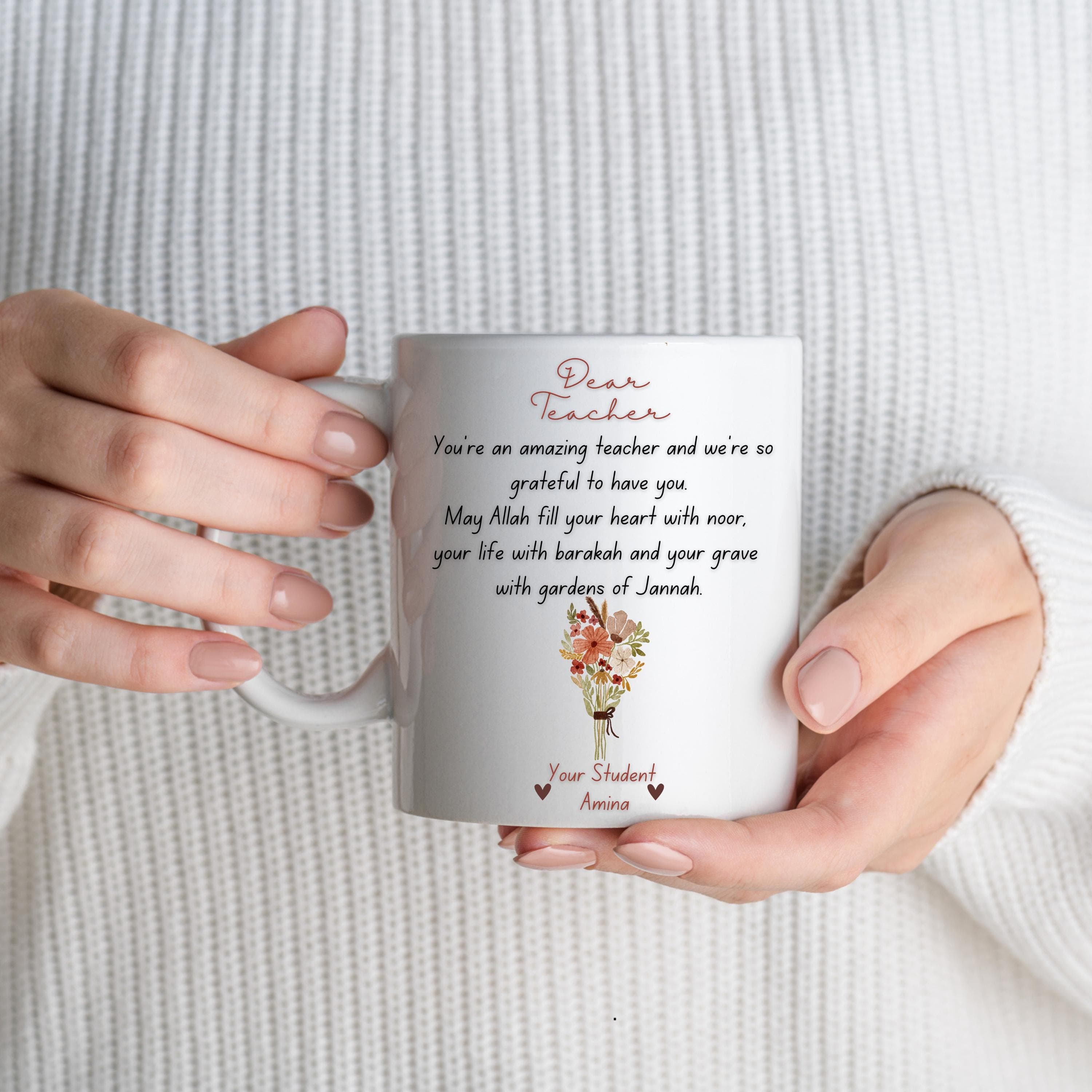 Islamic Teacher Gift Ceramic Mug, Ustadha Gift,Quran Teacher Gift, Eid Gift, Ramadan Mug, Hijabi Teacher Muslim Teacher Mug Islamic Gift - image 5